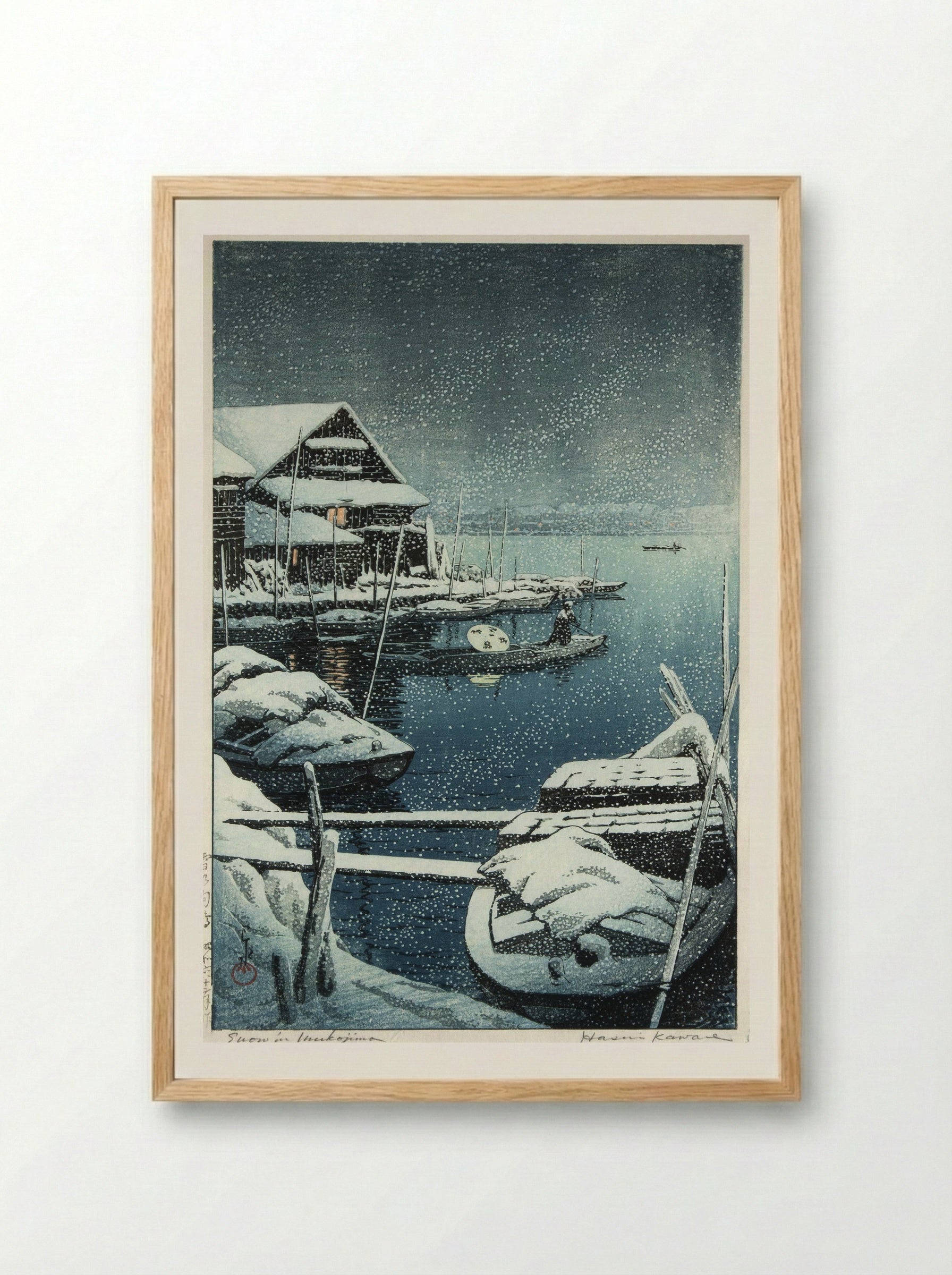 Snow at Mukojima - Hasui Kawase - Framed Print Wood