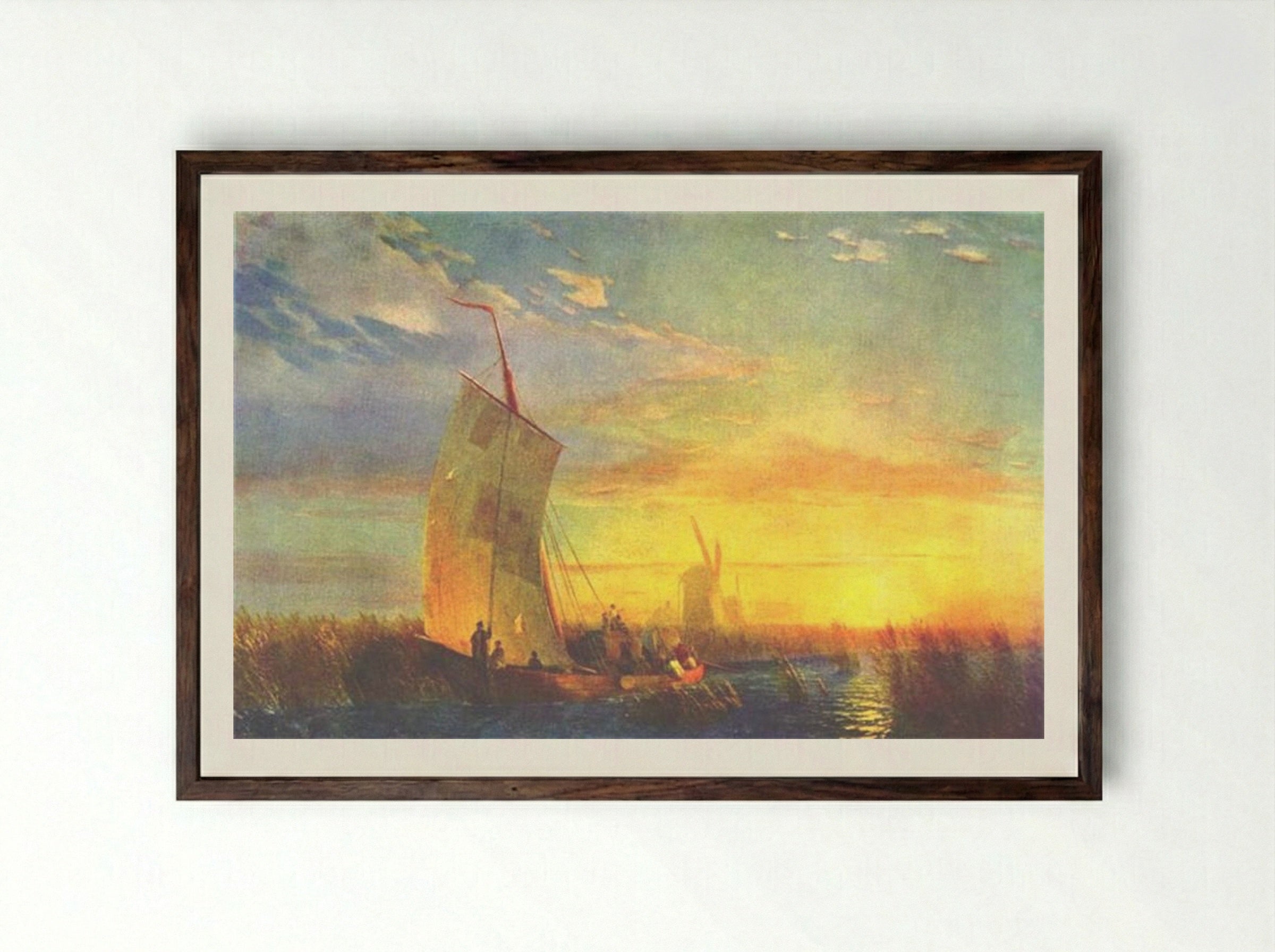 Rush on Dnieper near Aleshki - Ivan Aivazovsky - Framed Print Dark Wood