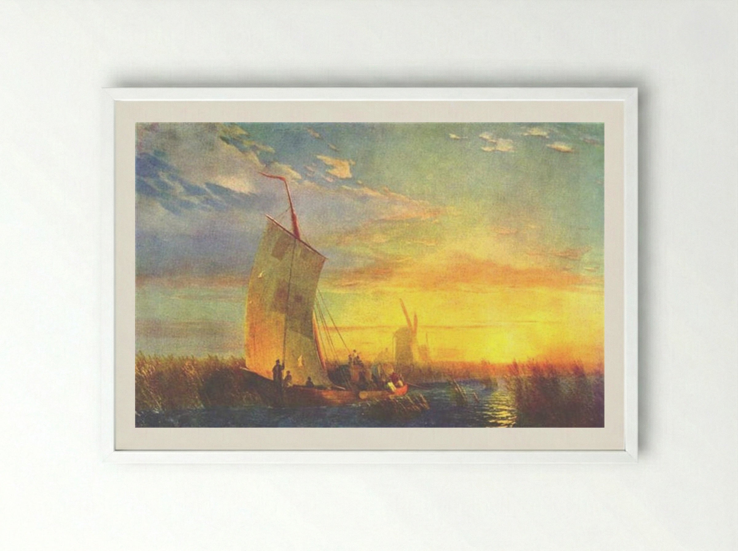 Rush on Dnieper near Aleshki - Ivan Aivazovsky - Framed Print White