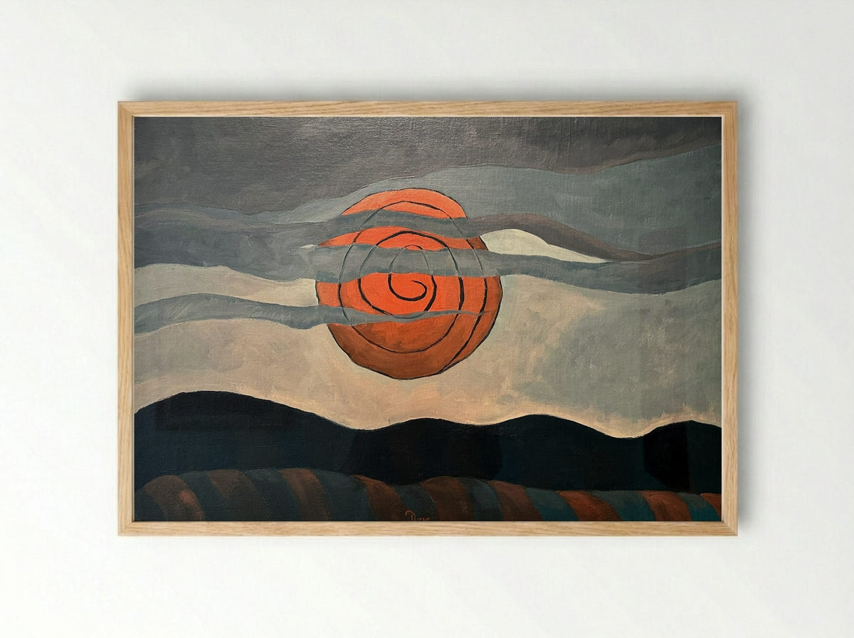 Red Sun - Arthur Dove - Framed Print Wood