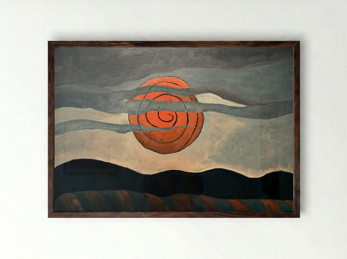 Red Sun - Arthur Dove - Framed Print Dark Wood