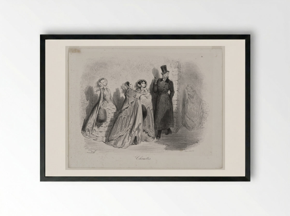 Chouettes (Owls) - Gustave Doré - Framed Print Black