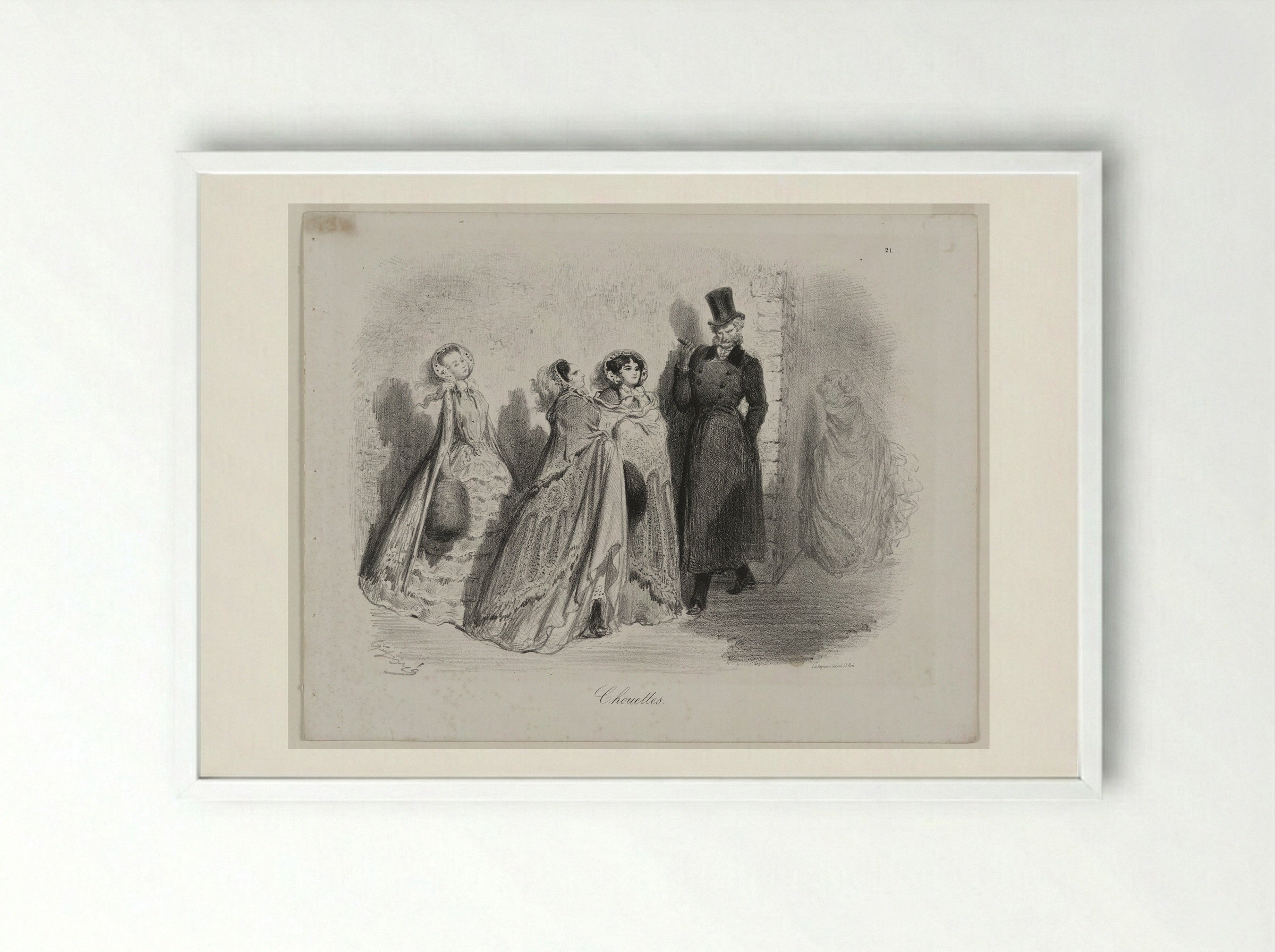 Chouettes (Owls) - Gustave Doré - Framed Print White