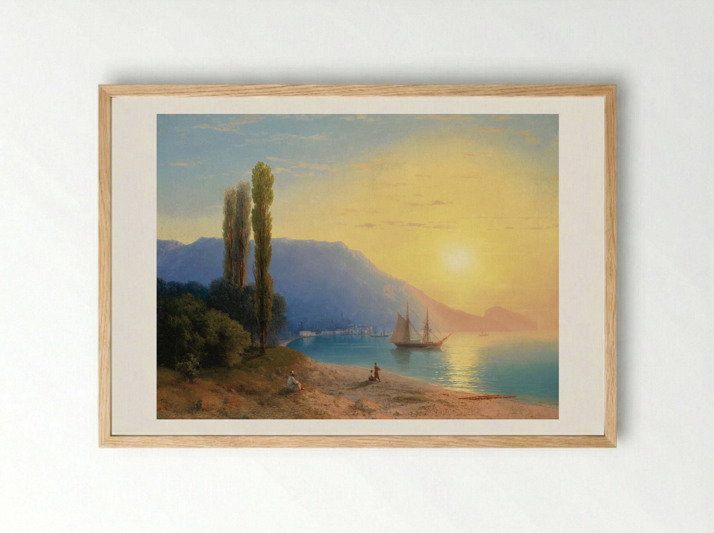 The Sunset - Ivan Aivazovsky - Framed Print Wood
