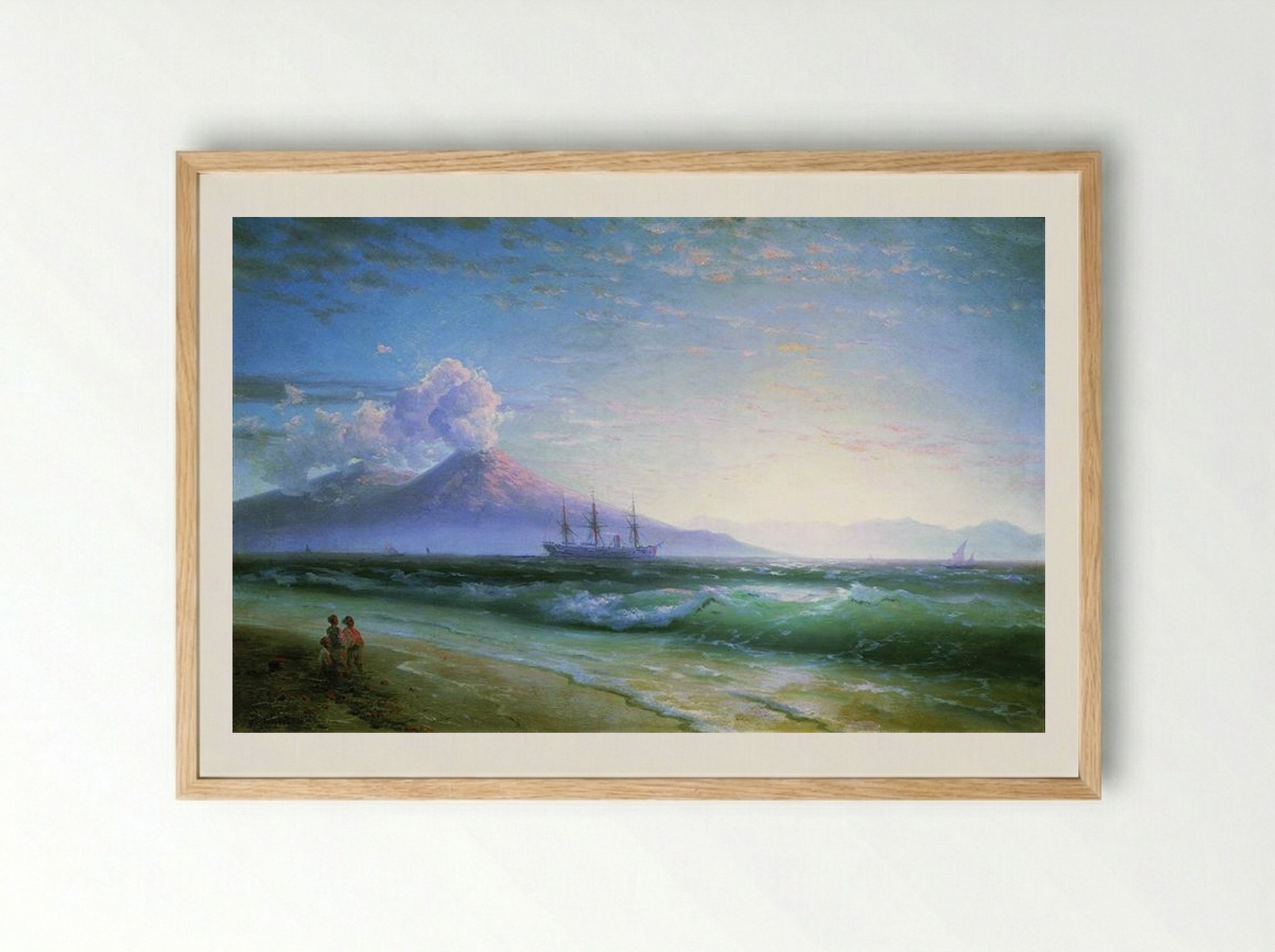 The Bay of Naples early in the morning - Ivan Aivazovsky - Framed Print Wood
