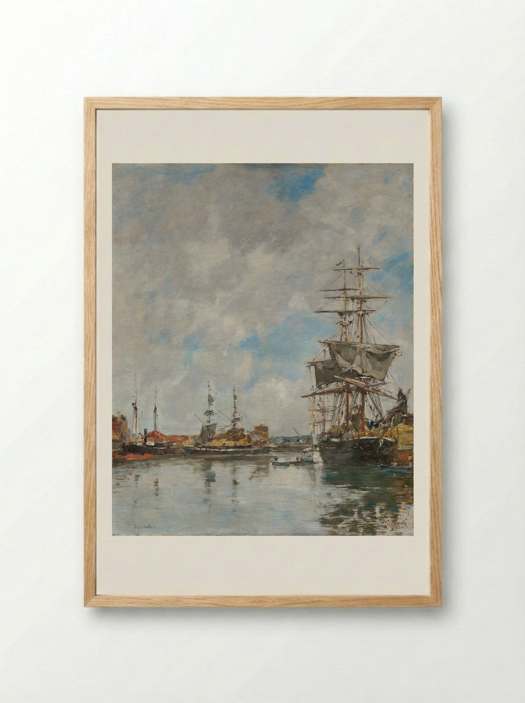 Deauville, the Dock - Eugène Boudin - Framed Print Wood
