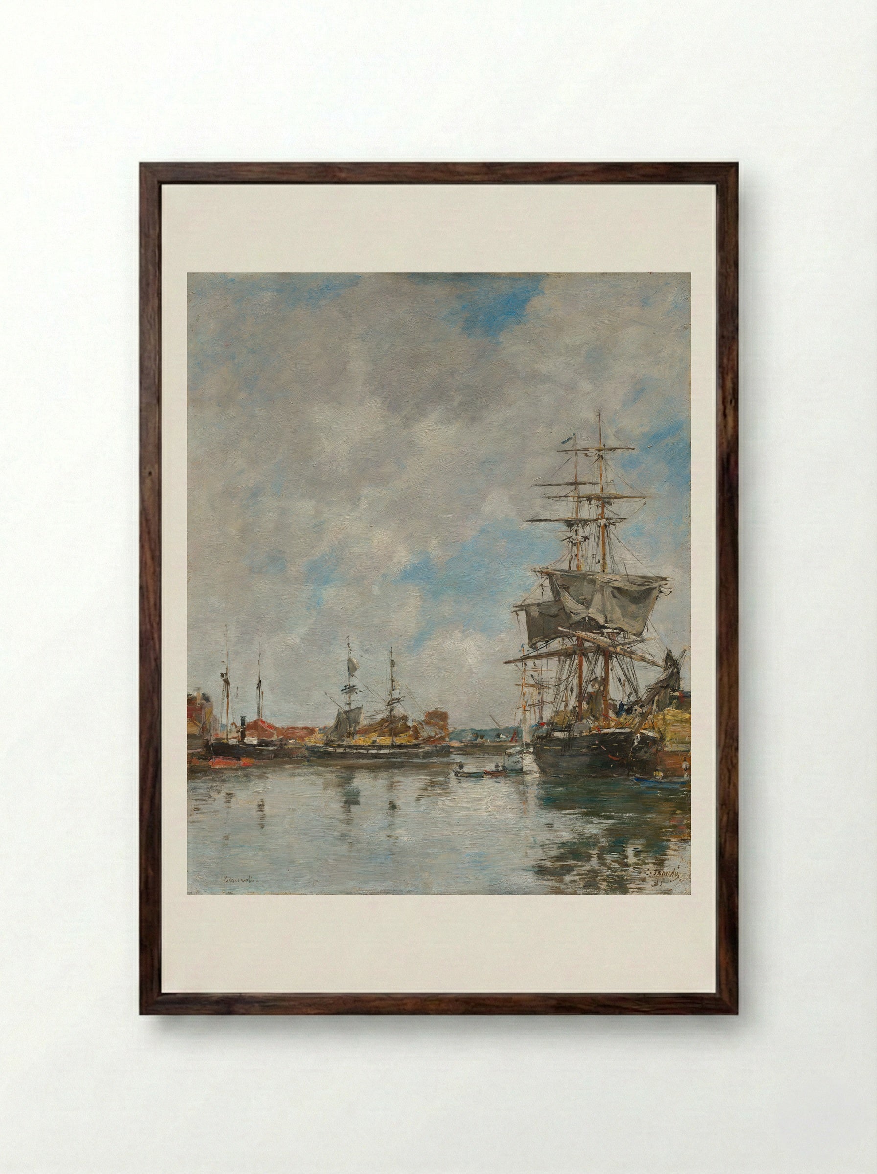 Deauville, the Dock - Eugène Boudin - Framed Print Dark Wood