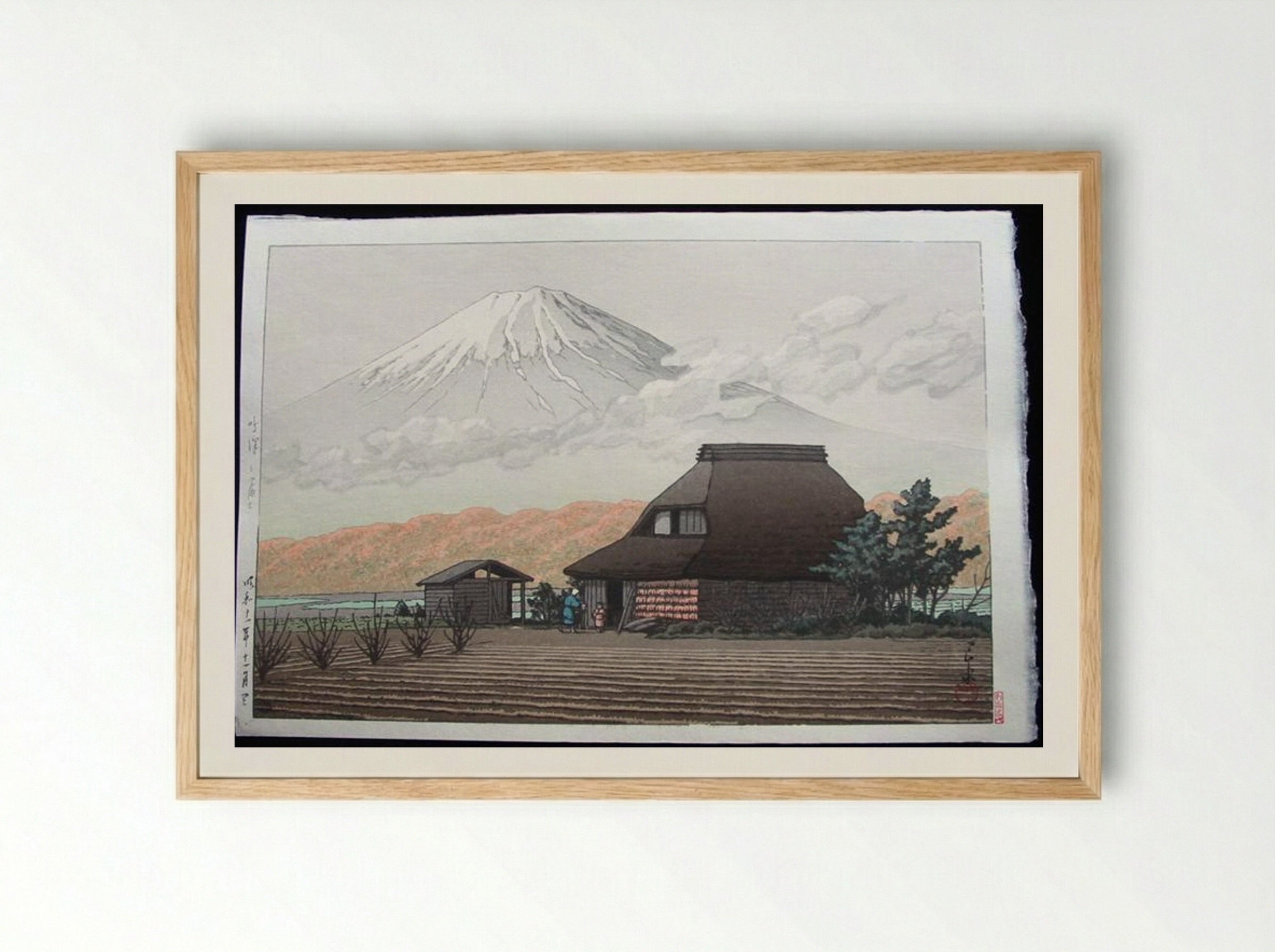 Mount Fuji from Narusawa in Autumn - Hasui Kawase - Framed Print Wood