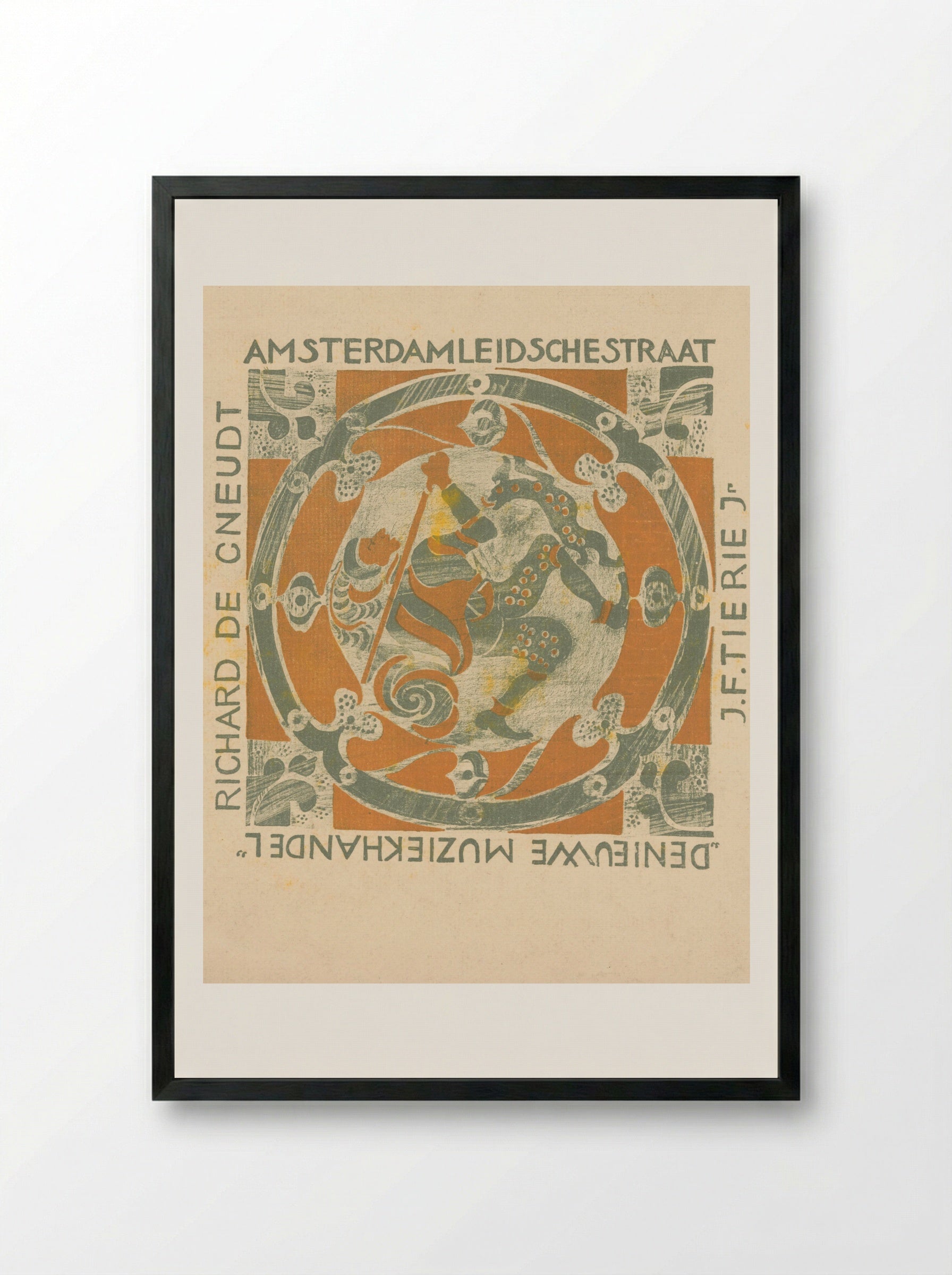 Omslag van muziekstuk 't Koningskind - Carel Adolph Lion Cachet - Framed Print Black