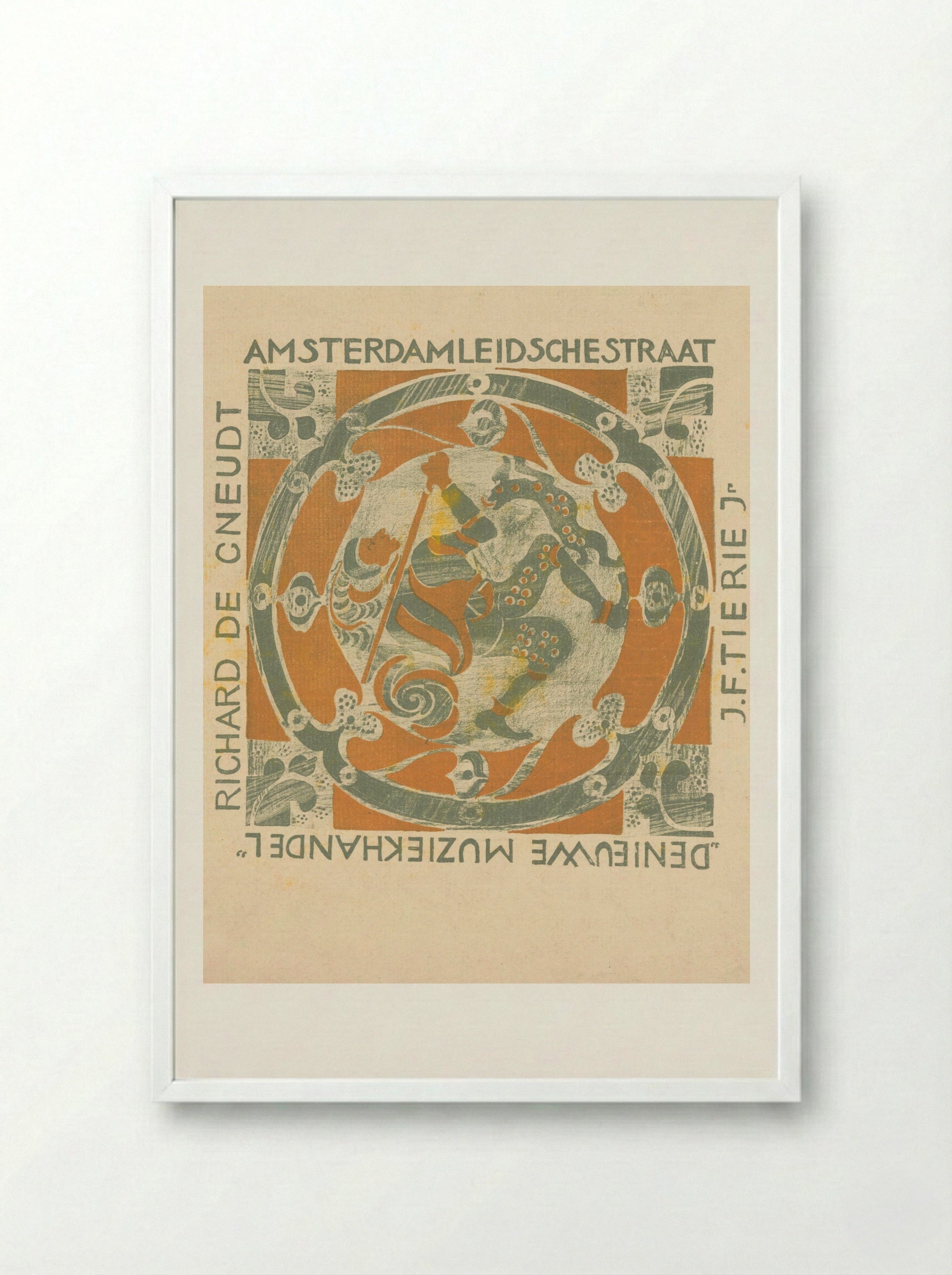 Omslag van muziekstuk 't Koningskind - Carel Adolph Lion Cachet - Framed Print White