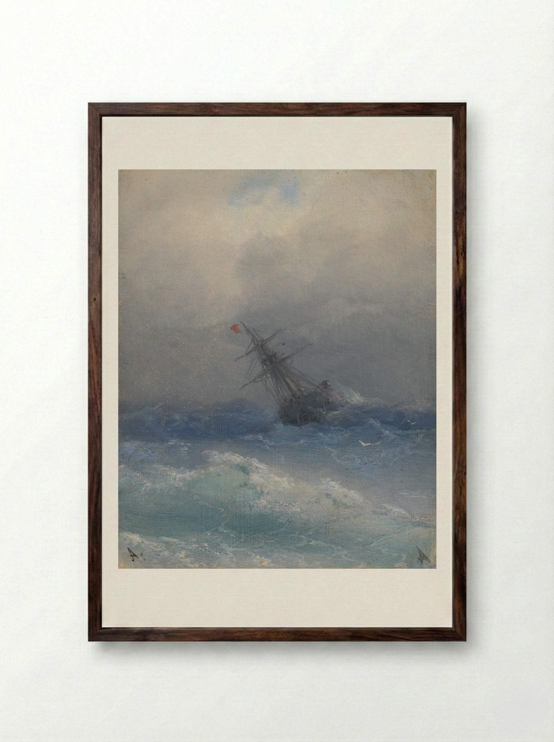 The Shipwreck - Ivan Aivazovsky - Framed Print Dark Wood