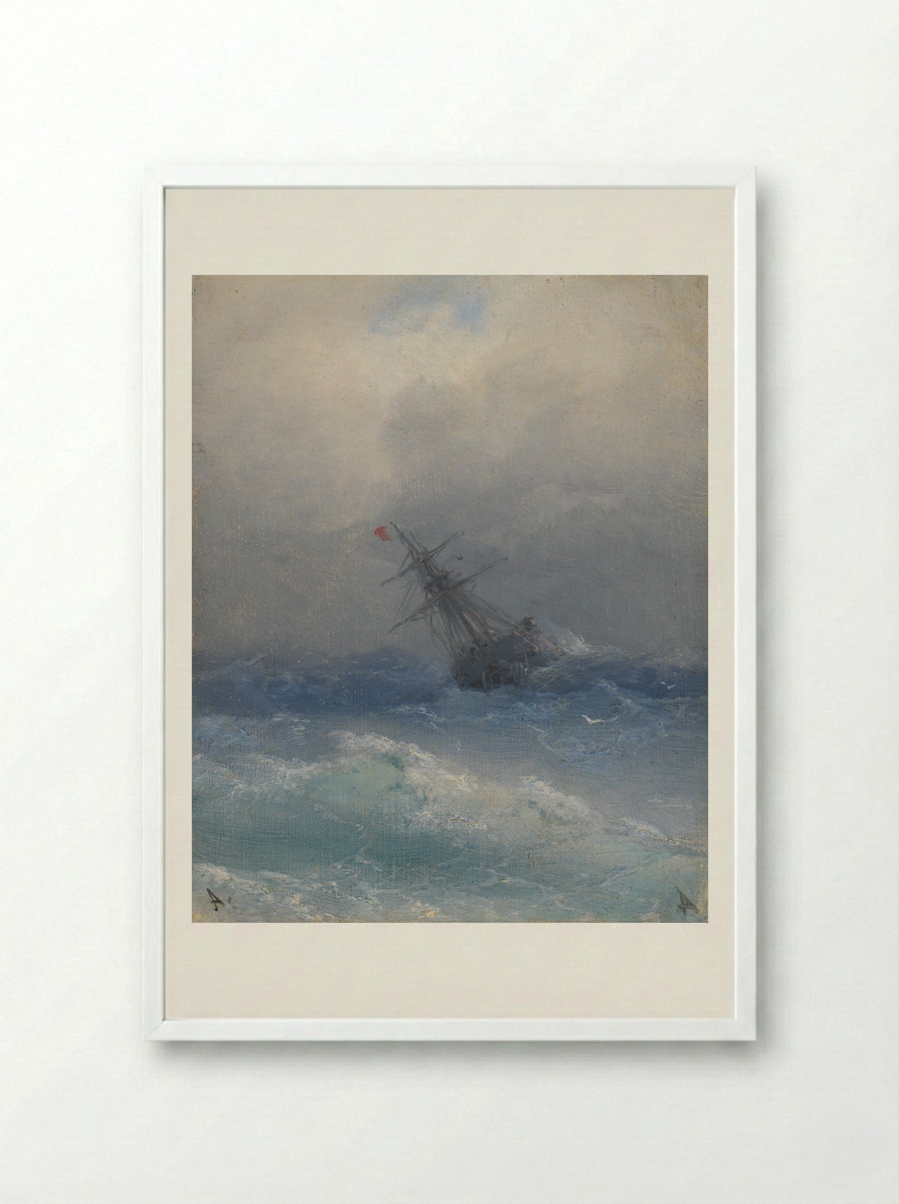 The Shipwreck - Ivan Aivazovsky - Framed Print White