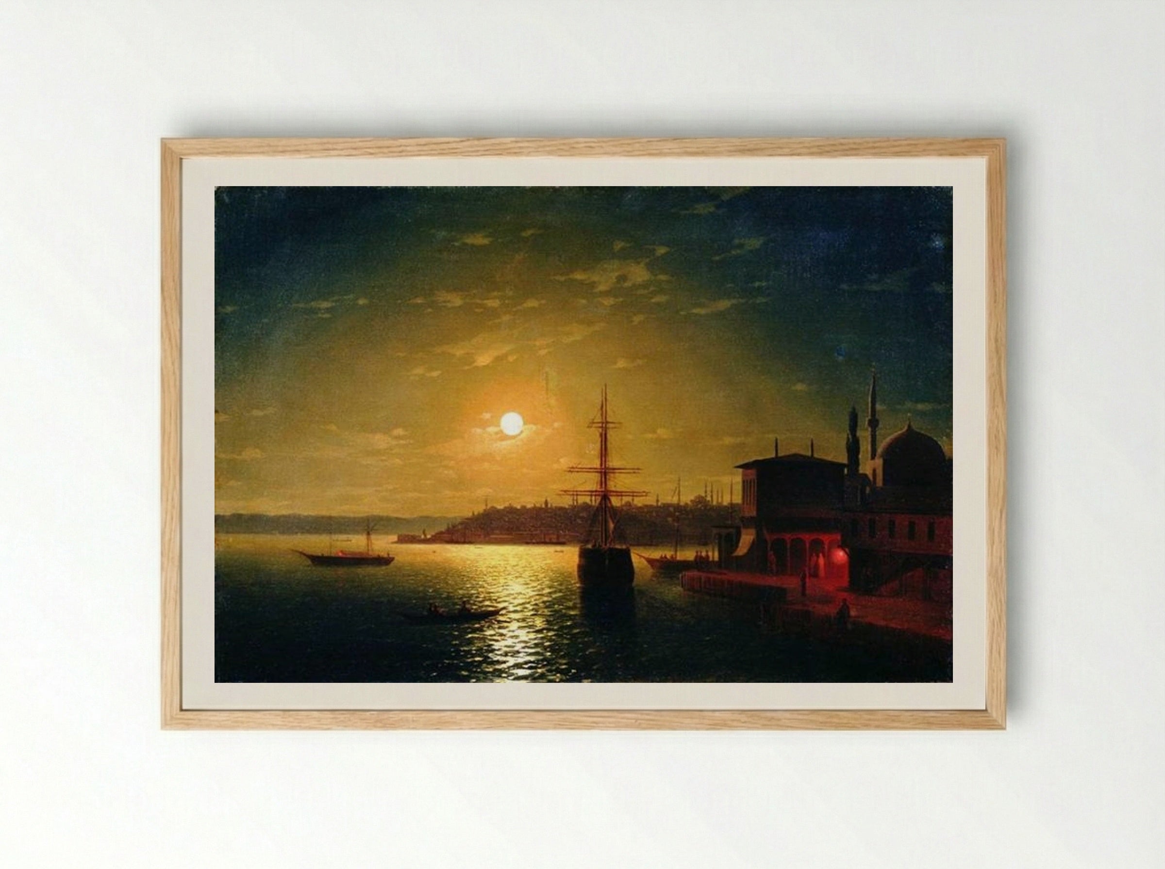 The Bay of the Golden Horn - Ivan Aivazovsky - Framed Print Wood