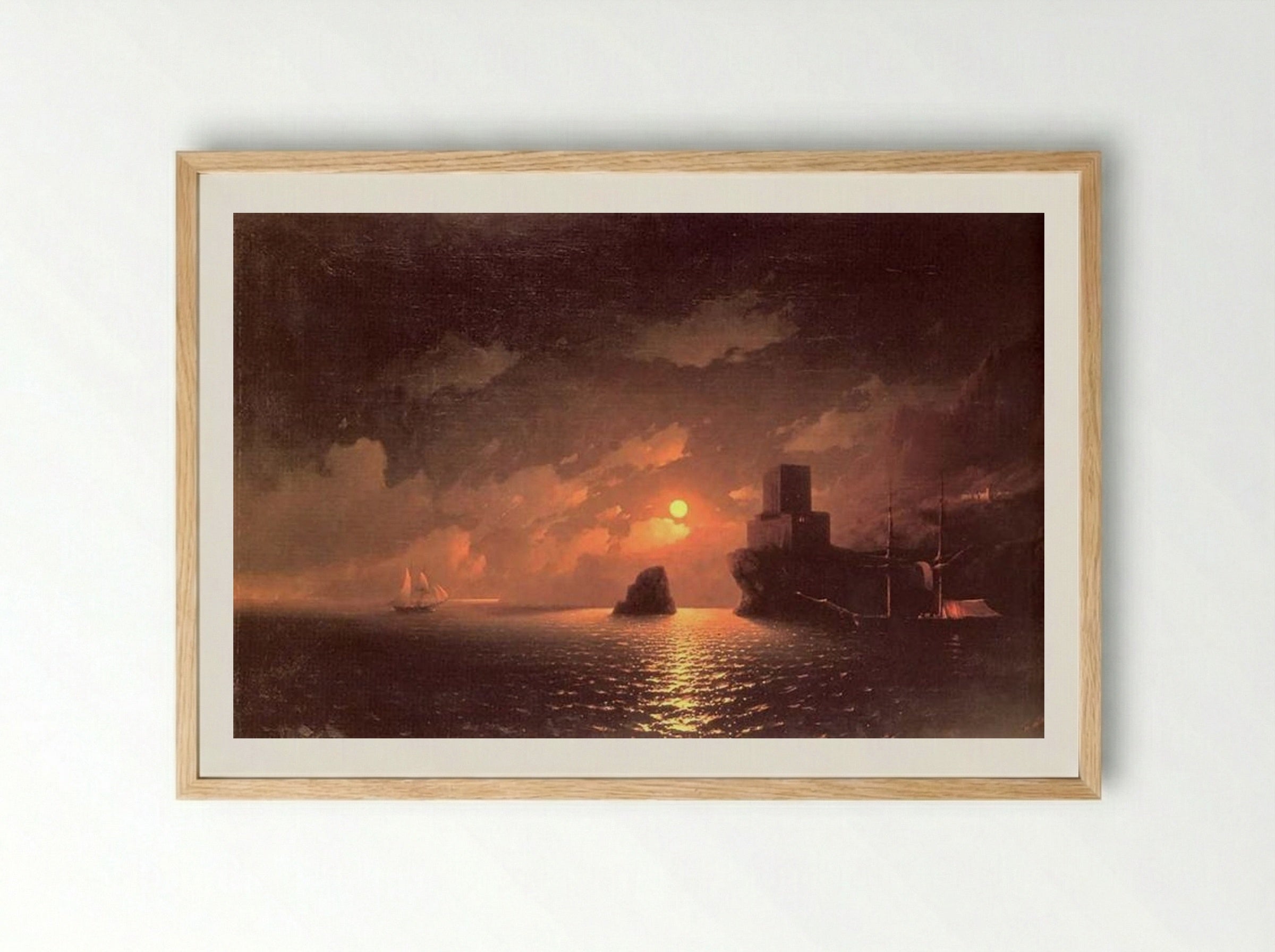 Lunar Night - Ivan Aivazovsky - Framed Print Wood