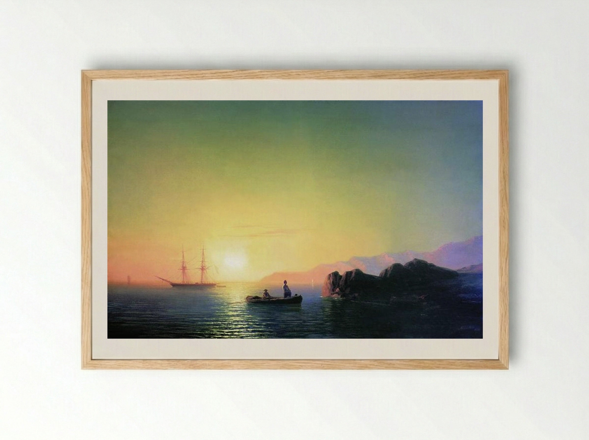 Sunset at the Crimean Coast - Ivan Aivazovsky - Framed Print Wood