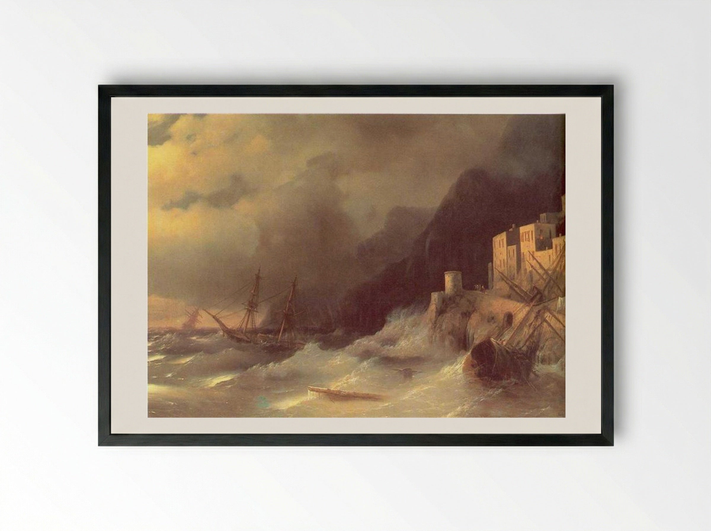 Tempest - Ivan Aivazovsky - Framed Print Black