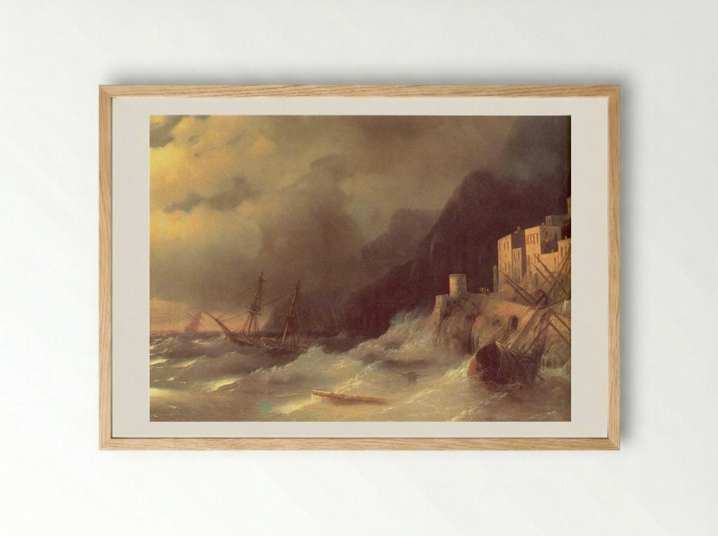 Tempest - Ivan Aivazovsky - Framed Print Wood