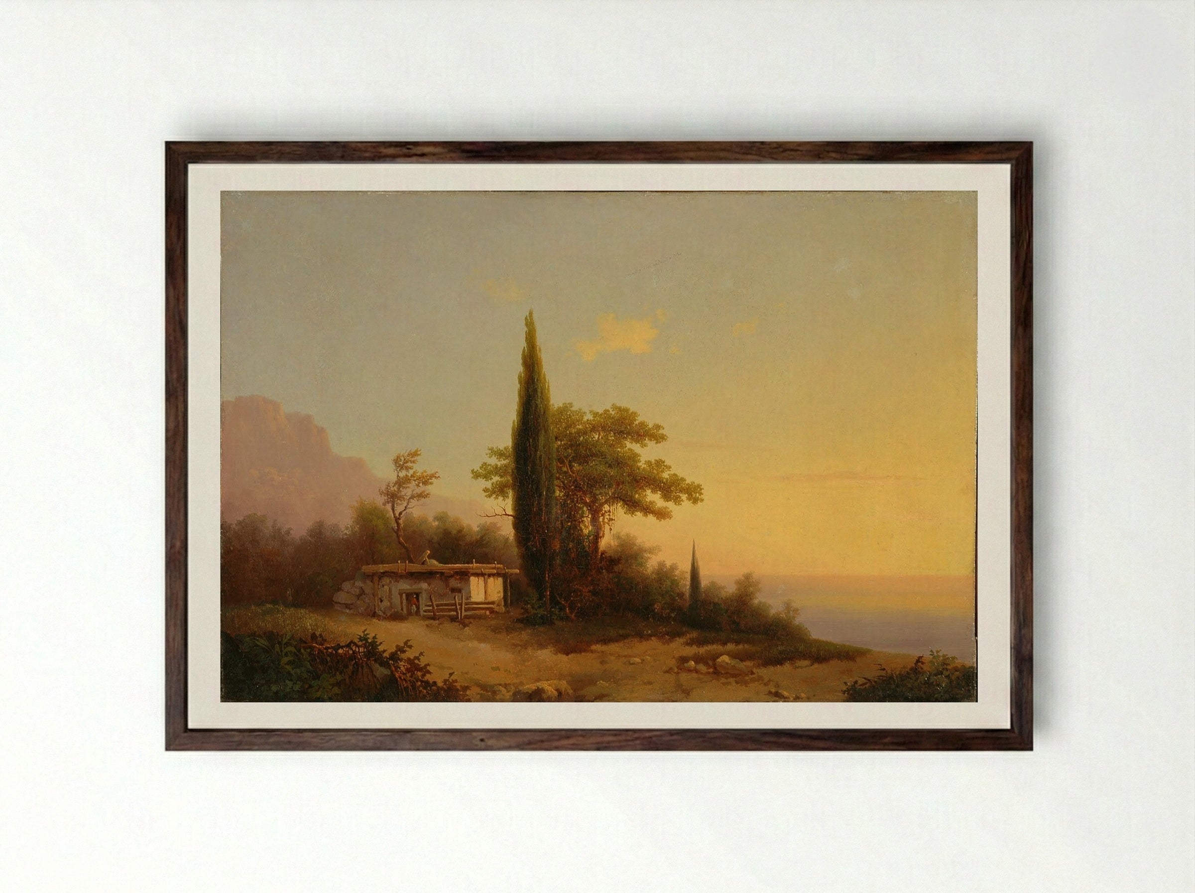 Crimean View. Ayu-Dag - Ivan Aivazovsky - Framed Print Dark Wood
