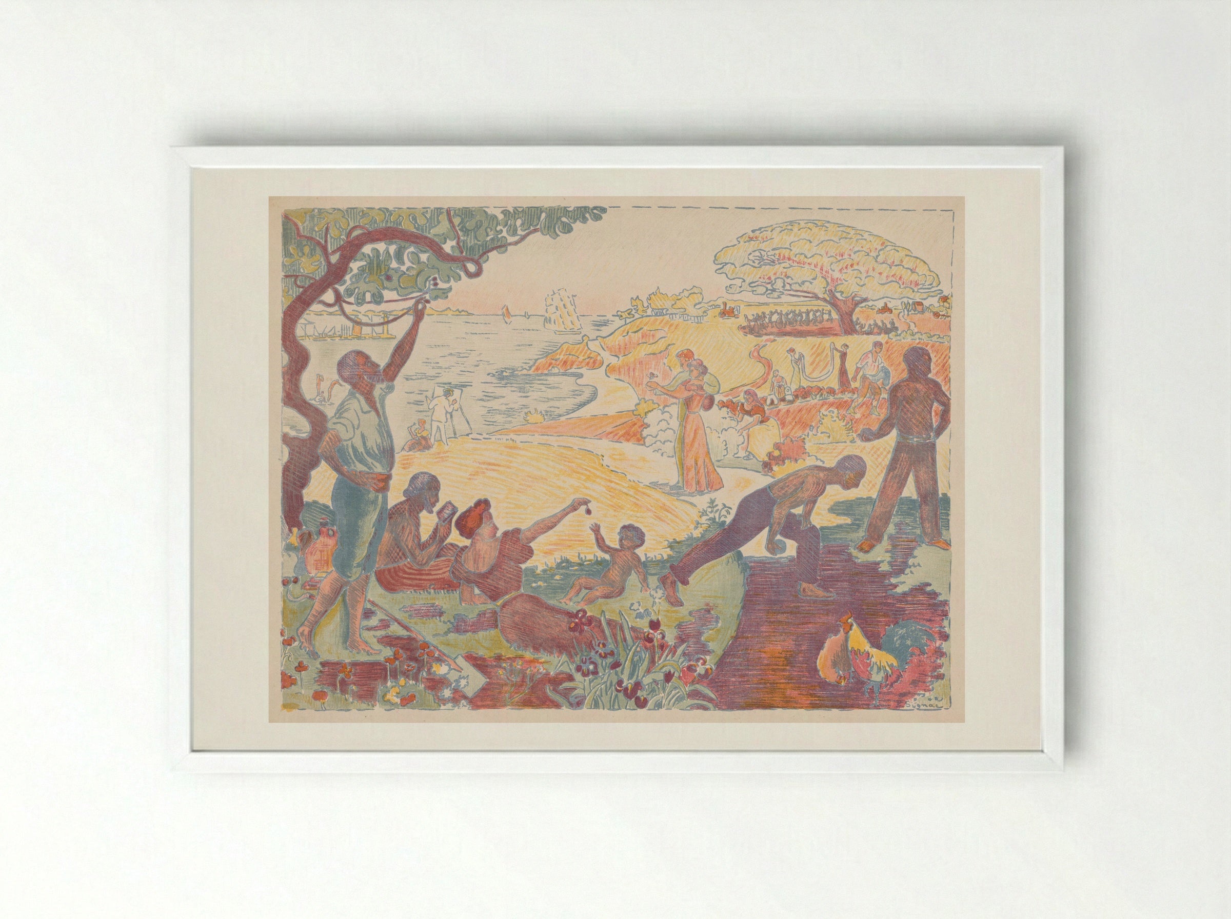 In the Time of Harmony - Paul Signac - Framed Print White