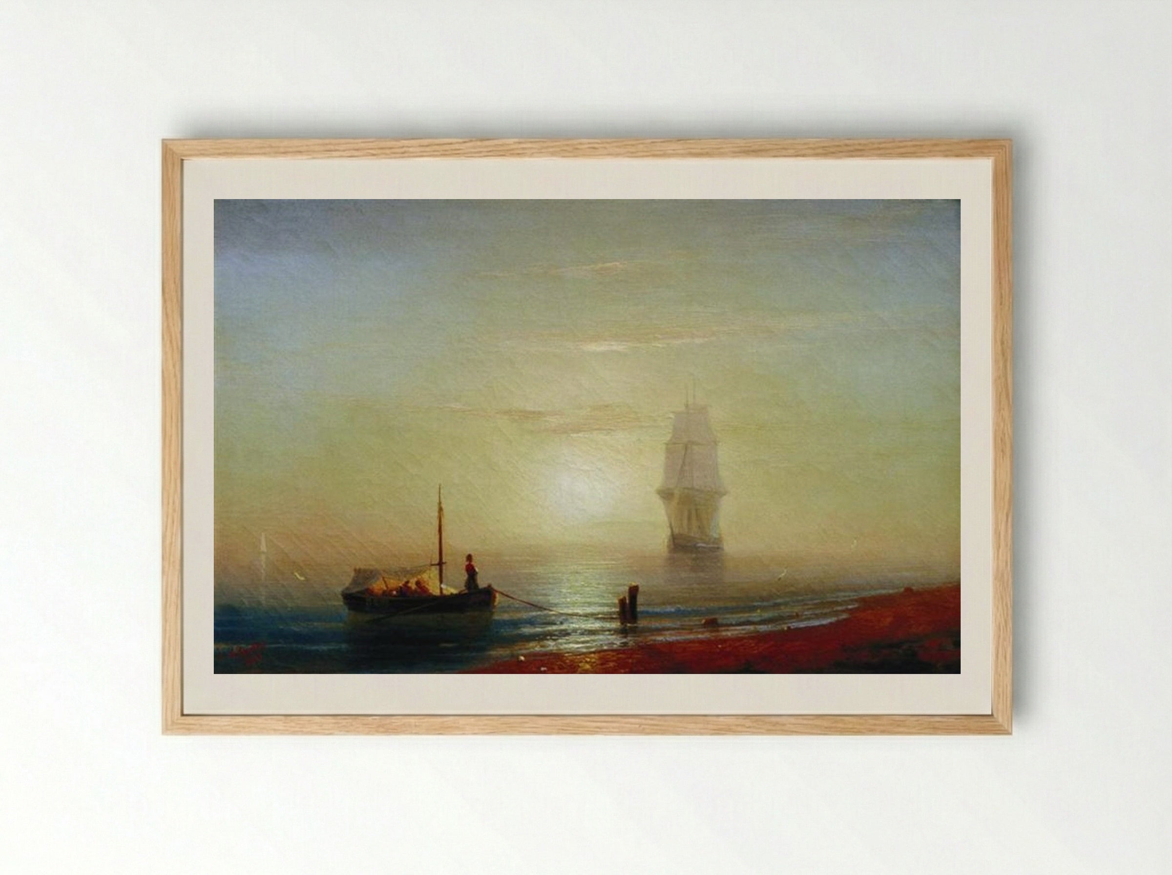 The Sunset on the Sea - Ivan Aivazovsky - Framed Print Wood