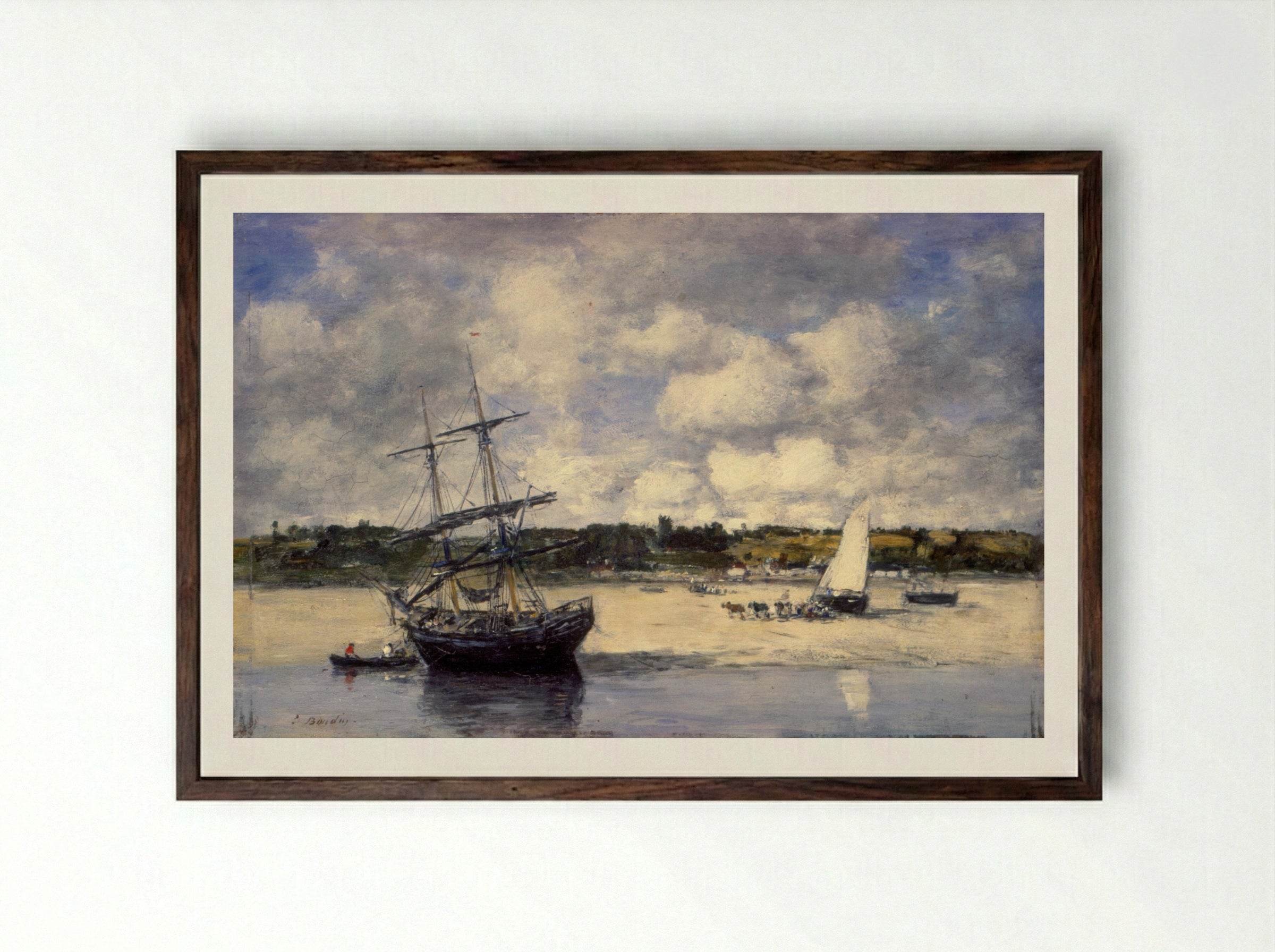 Portrieux - Eugène Boudin - Framed Print Dark Wood