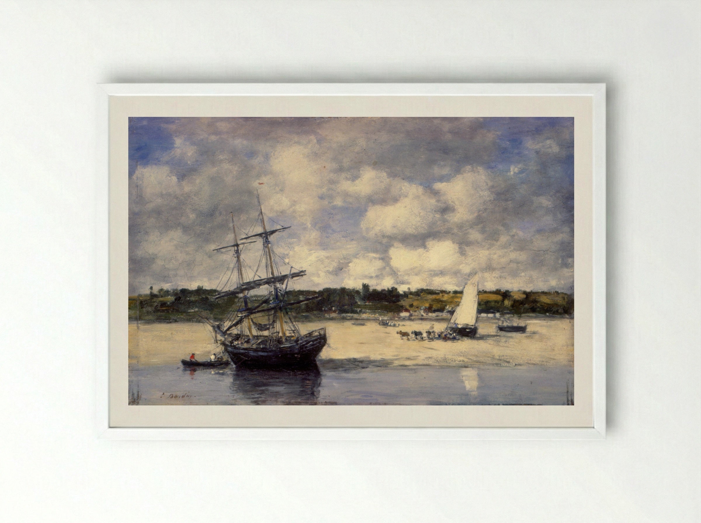 Portrieux - Eugène Boudin - Framed Print White