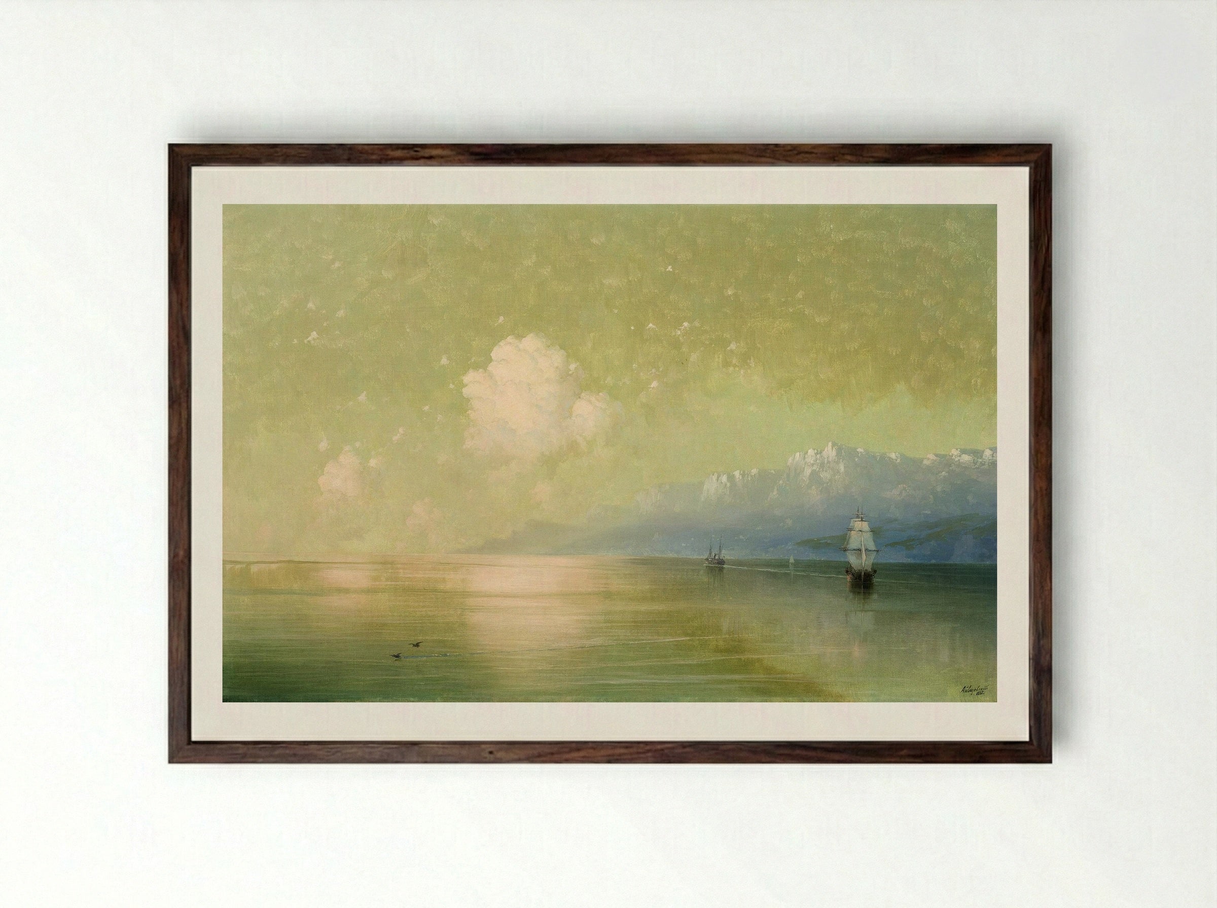 Seascape - Ivan Aivazovsky - Framed Print Dark Wood
