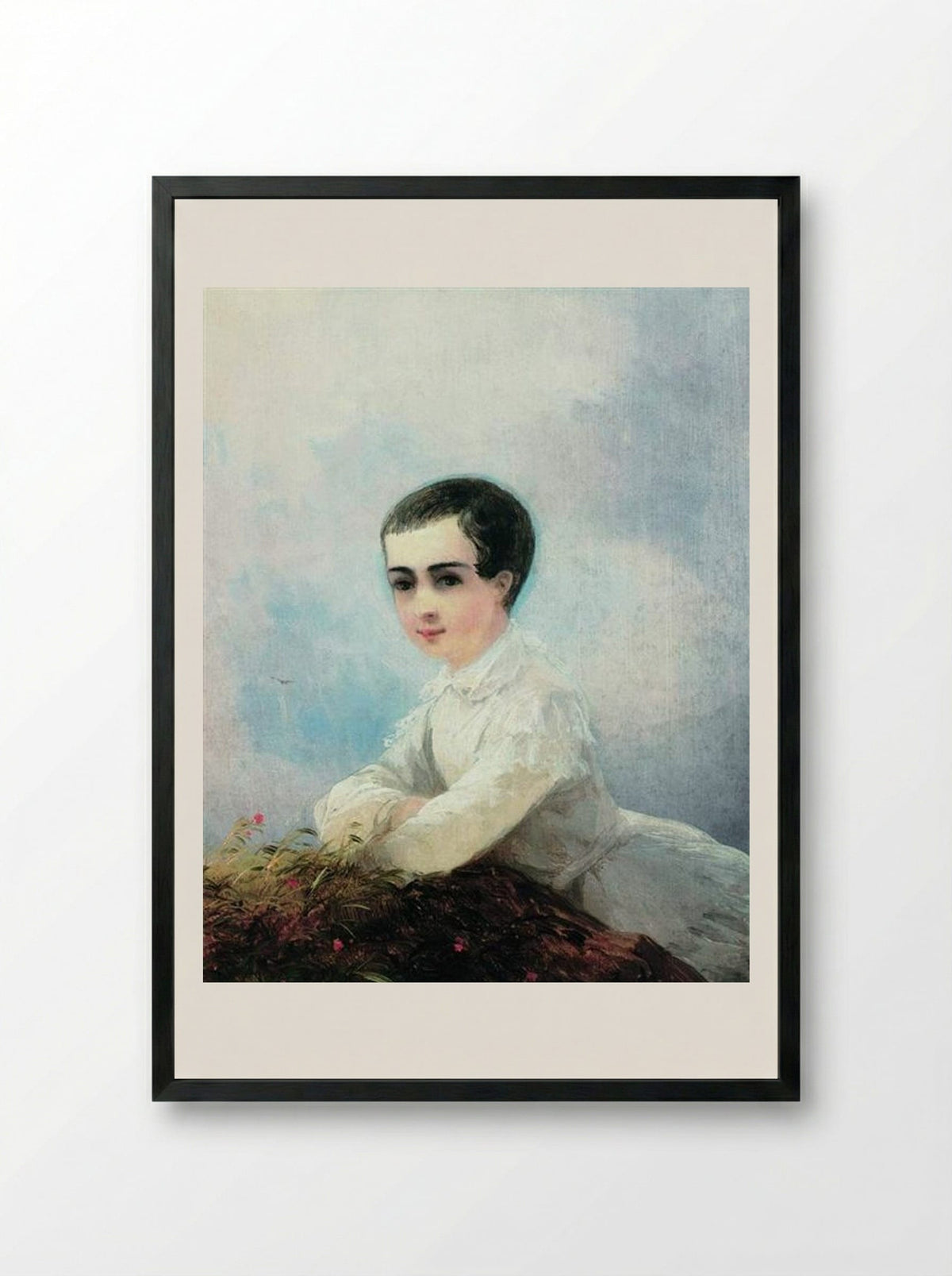 Portrait of I. Lazarev - Ivan Aivazovsky - Framed Print Black