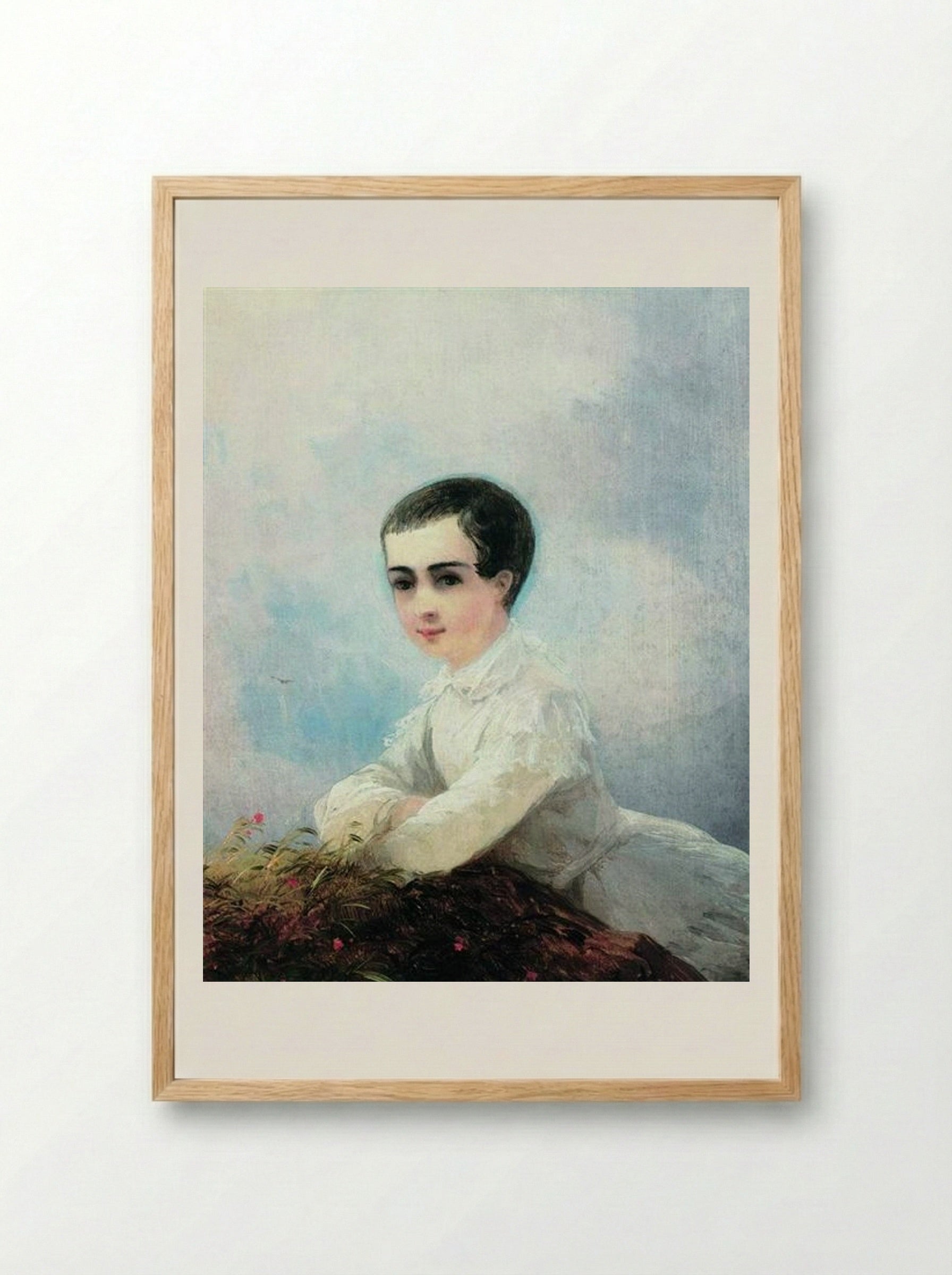 Portrait of I. Lazarev - Ivan Aivazovsky - Framed Print Wood