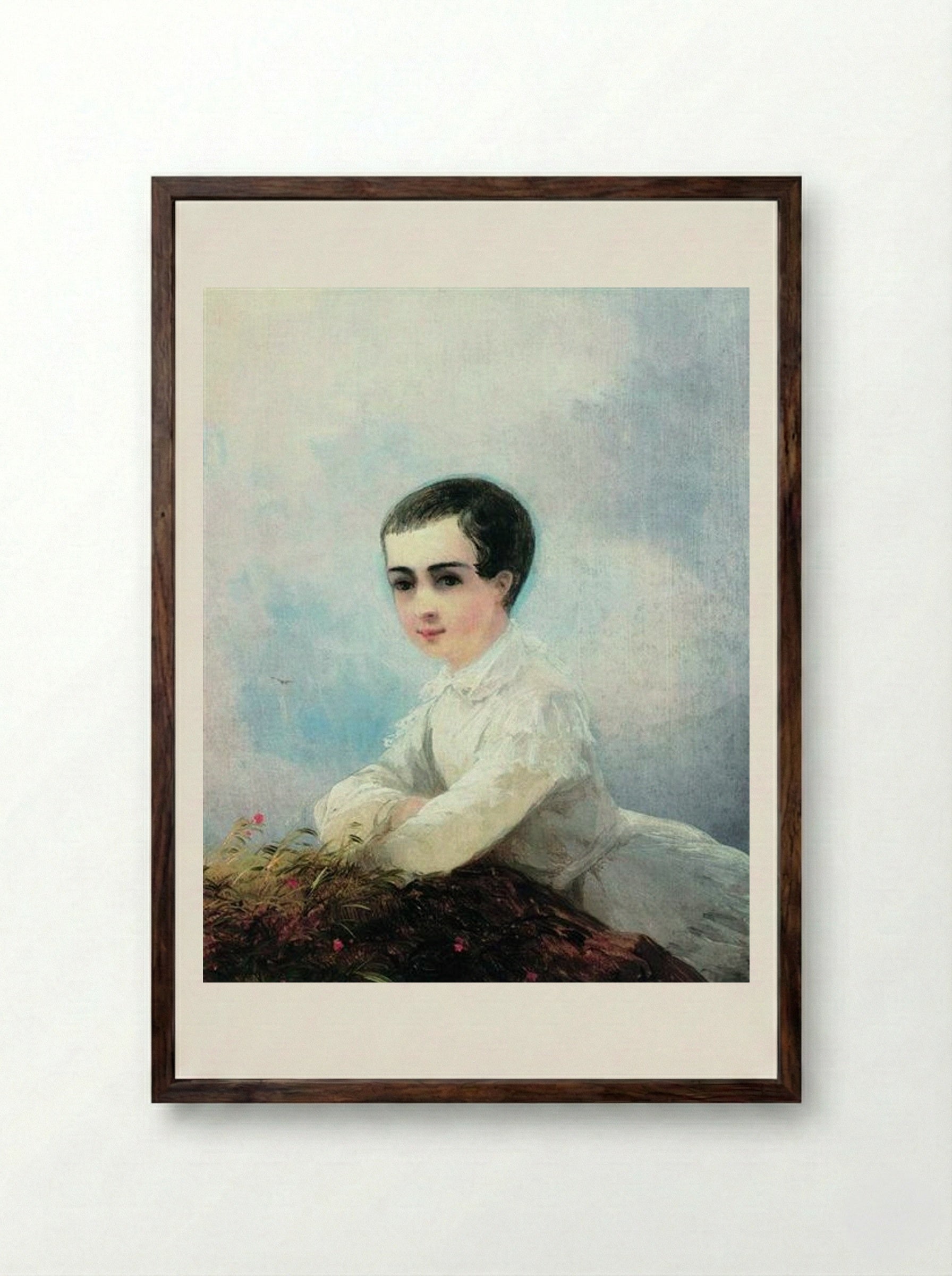 Portrait of I. Lazarev - Ivan Aivazovsky - Framed Print Dark Wood