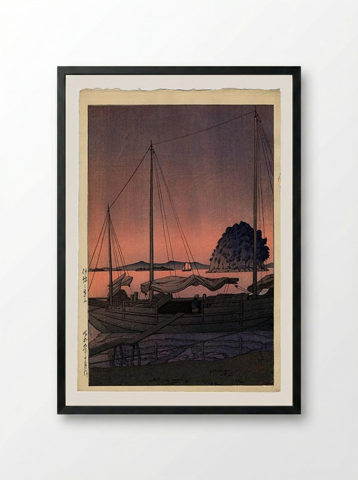 Hayama, Iyo - Hasui Kawase - Framed Print Black