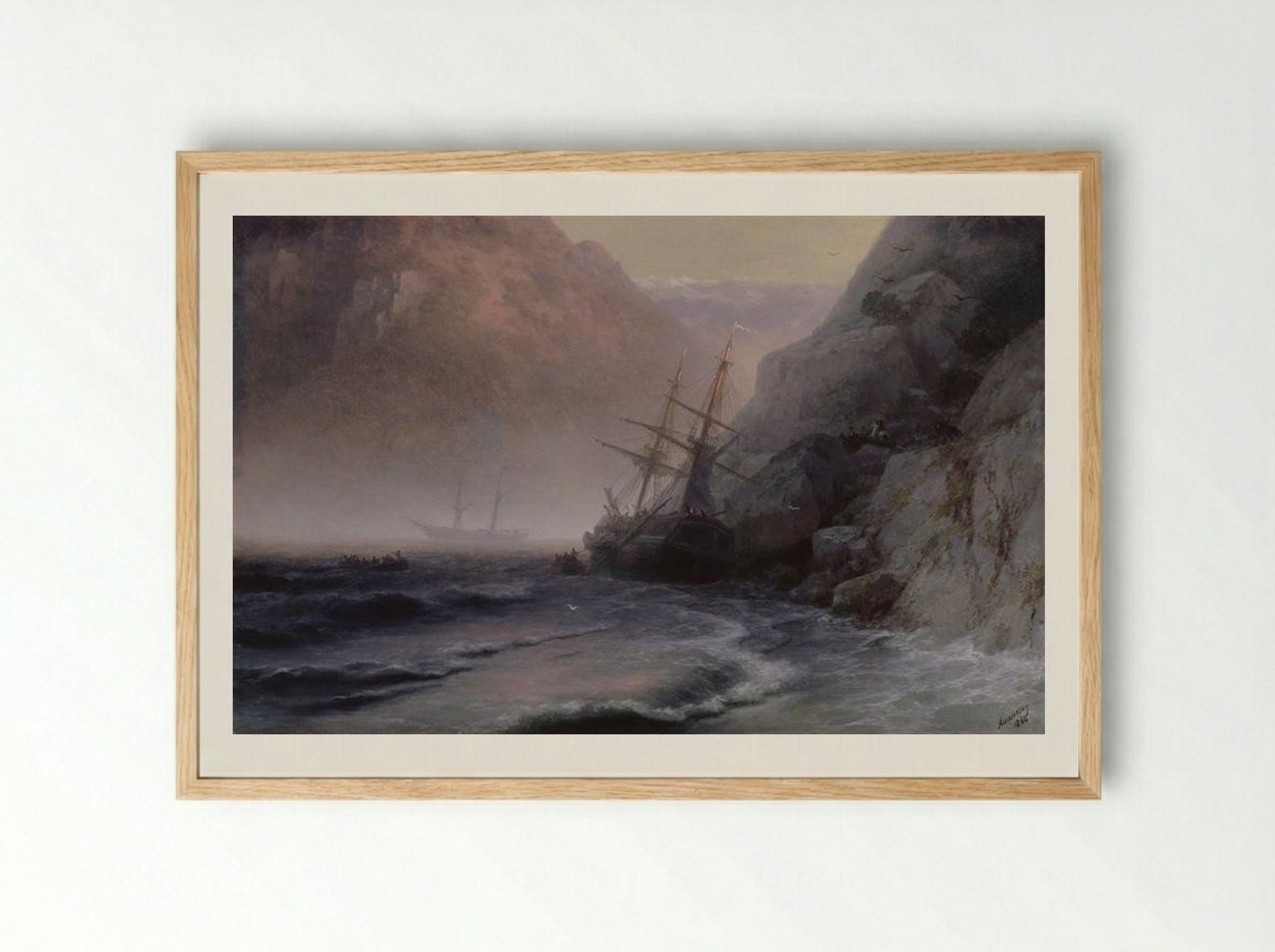 Smugglers - Ivan Aivazovsky - Framed Print Wood