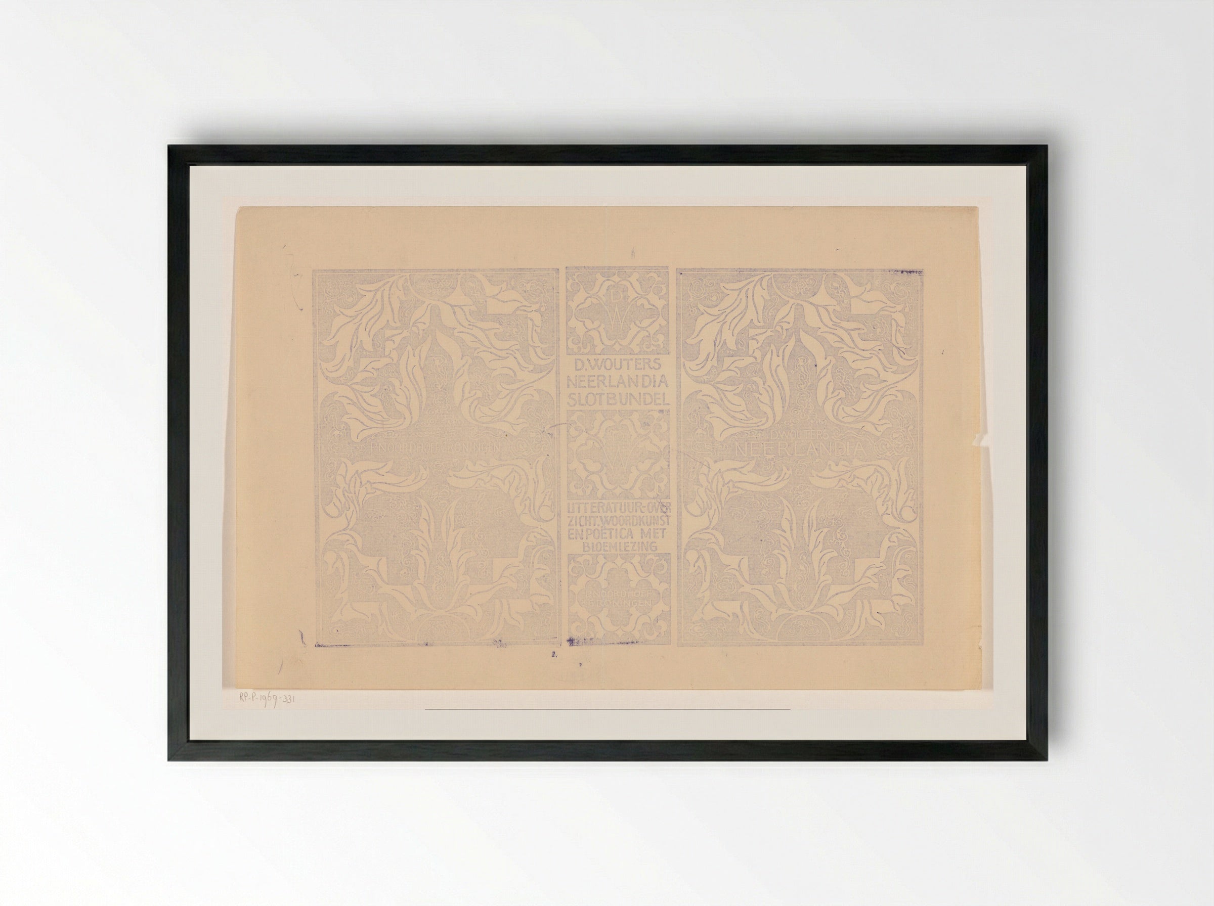 Omslagontwerp voor: D. Wouters, Neerlandia - Carel Adolph Lion Cachet - Framed Print Black