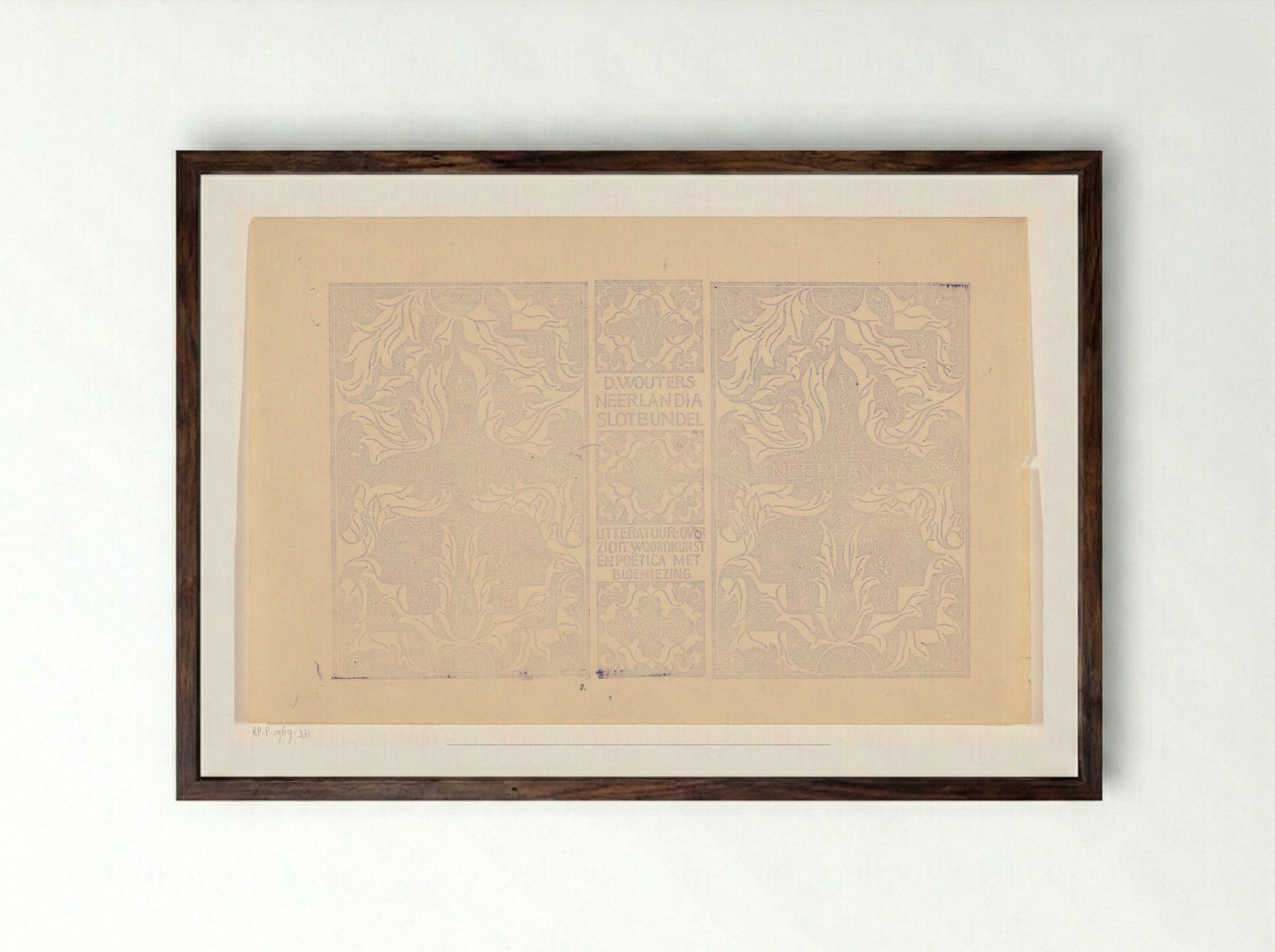 Omslagontwerp voor: D. Wouters, Neerlandia - Carel Adolph Lion Cachet - Framed Print Dark Wood