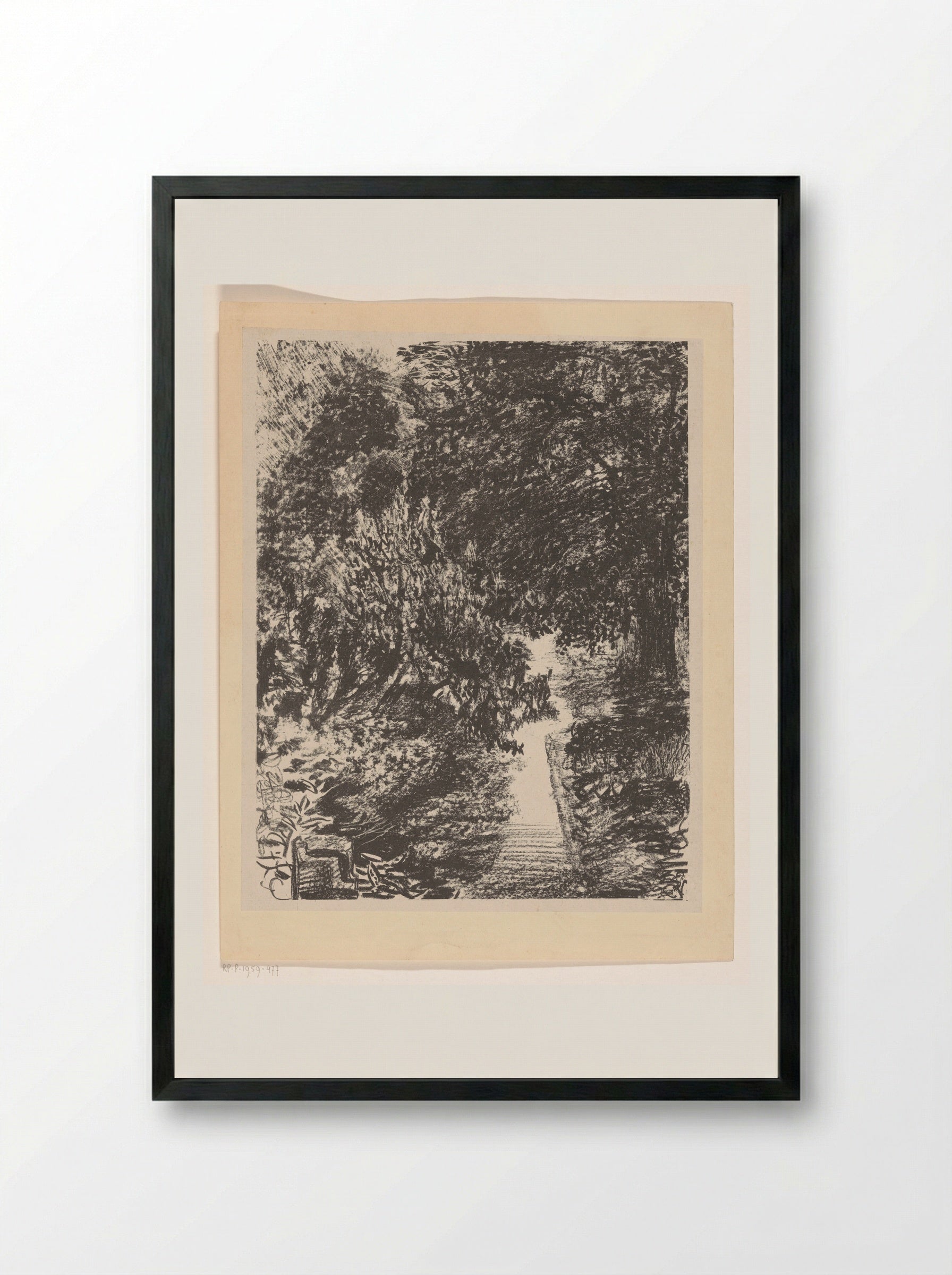 Tuinpad (Garden Path) - Carel Adolph Lion Cachet - Framed Print Black