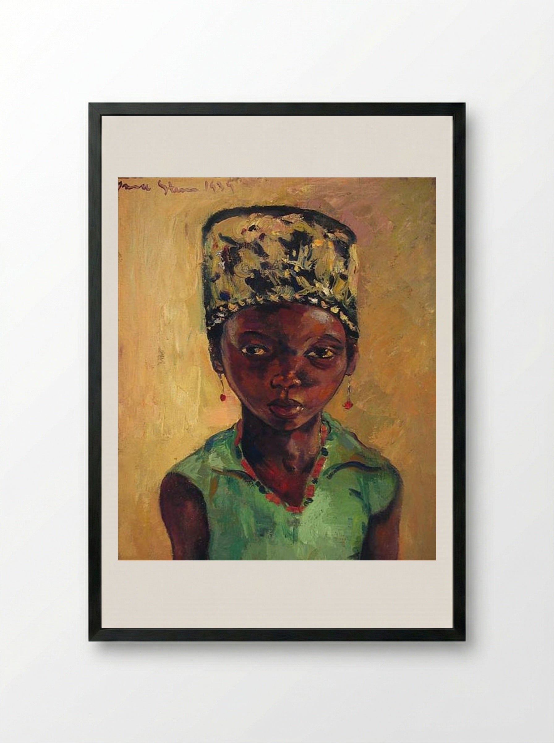 Portrait of a Young Girl - Irma Stern - Framed Print Black