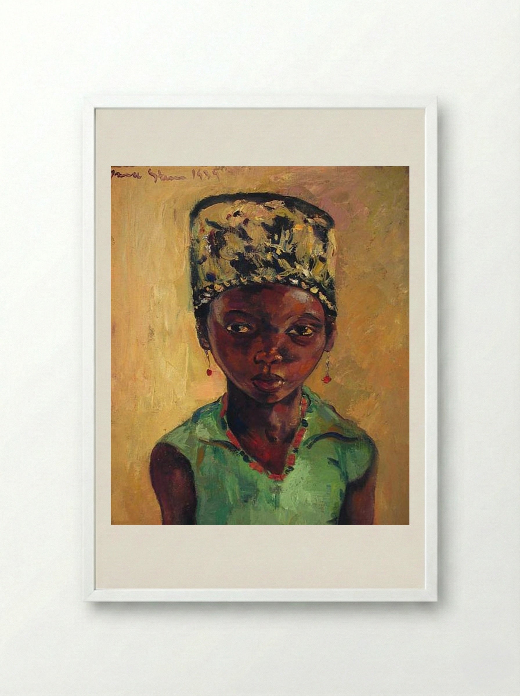 Portrait of a Young Girl - Irma Stern - Framed Print White