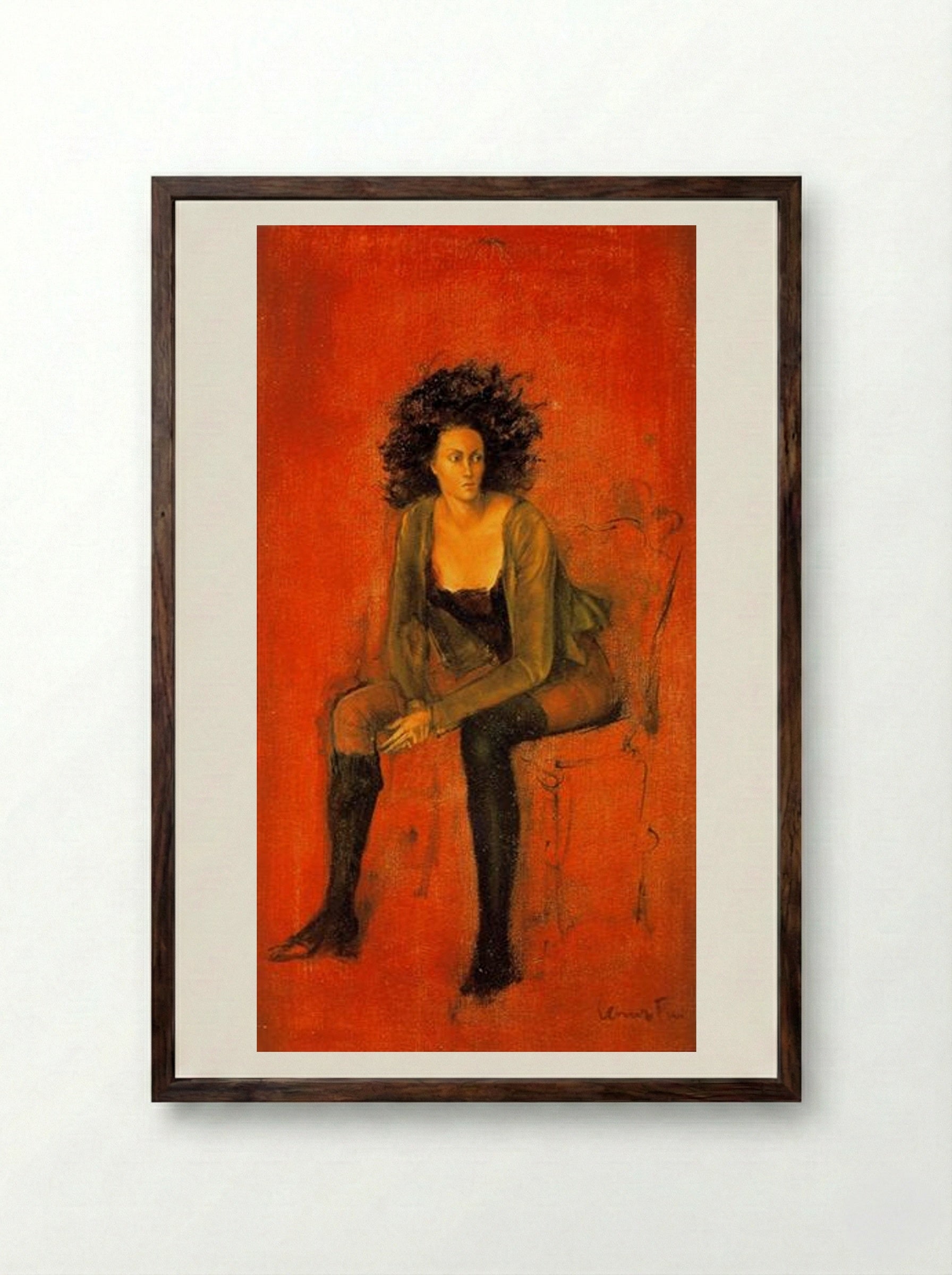 Portrait de Meret Oppenheim - Leonor Fini - Framed Print Dark Wood