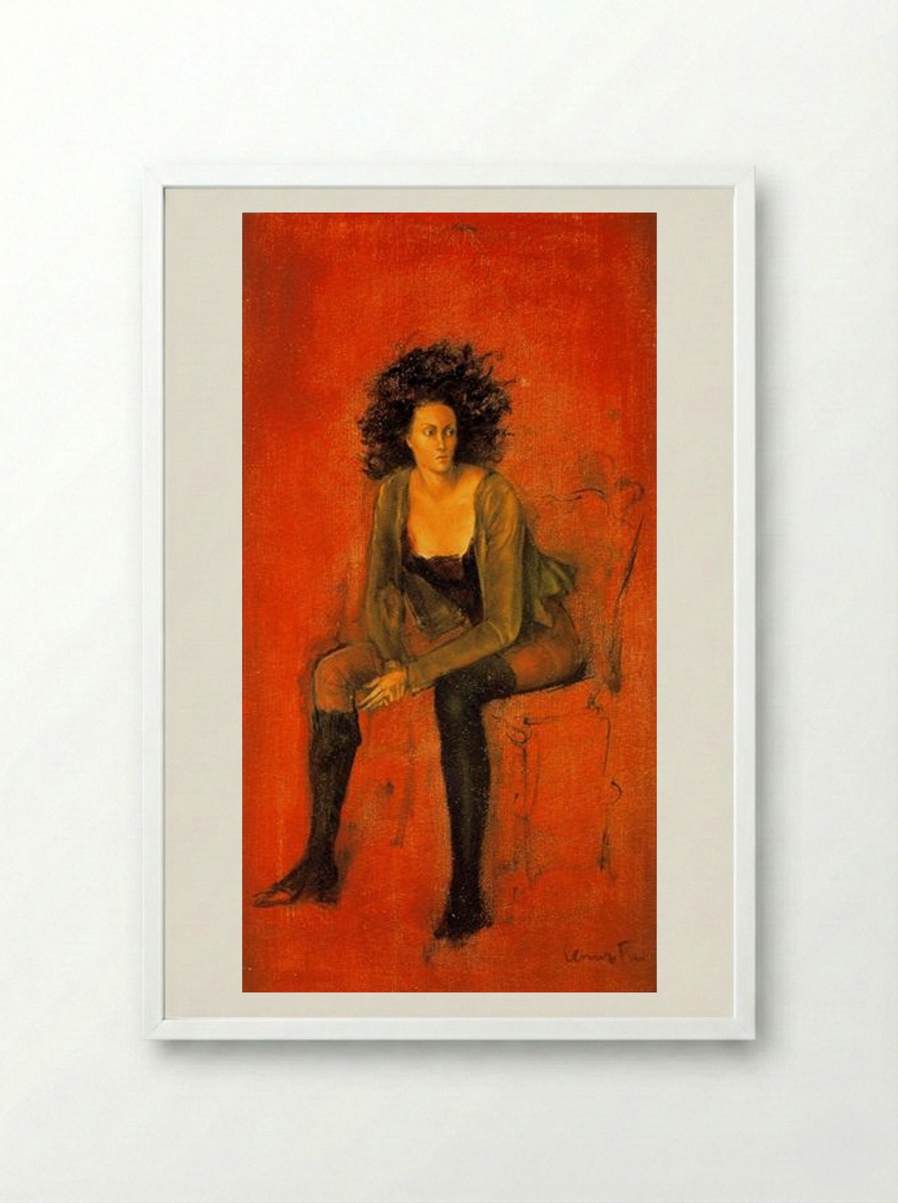 Portrait de Meret Oppenheim - Leonor Fini - Framed Print White