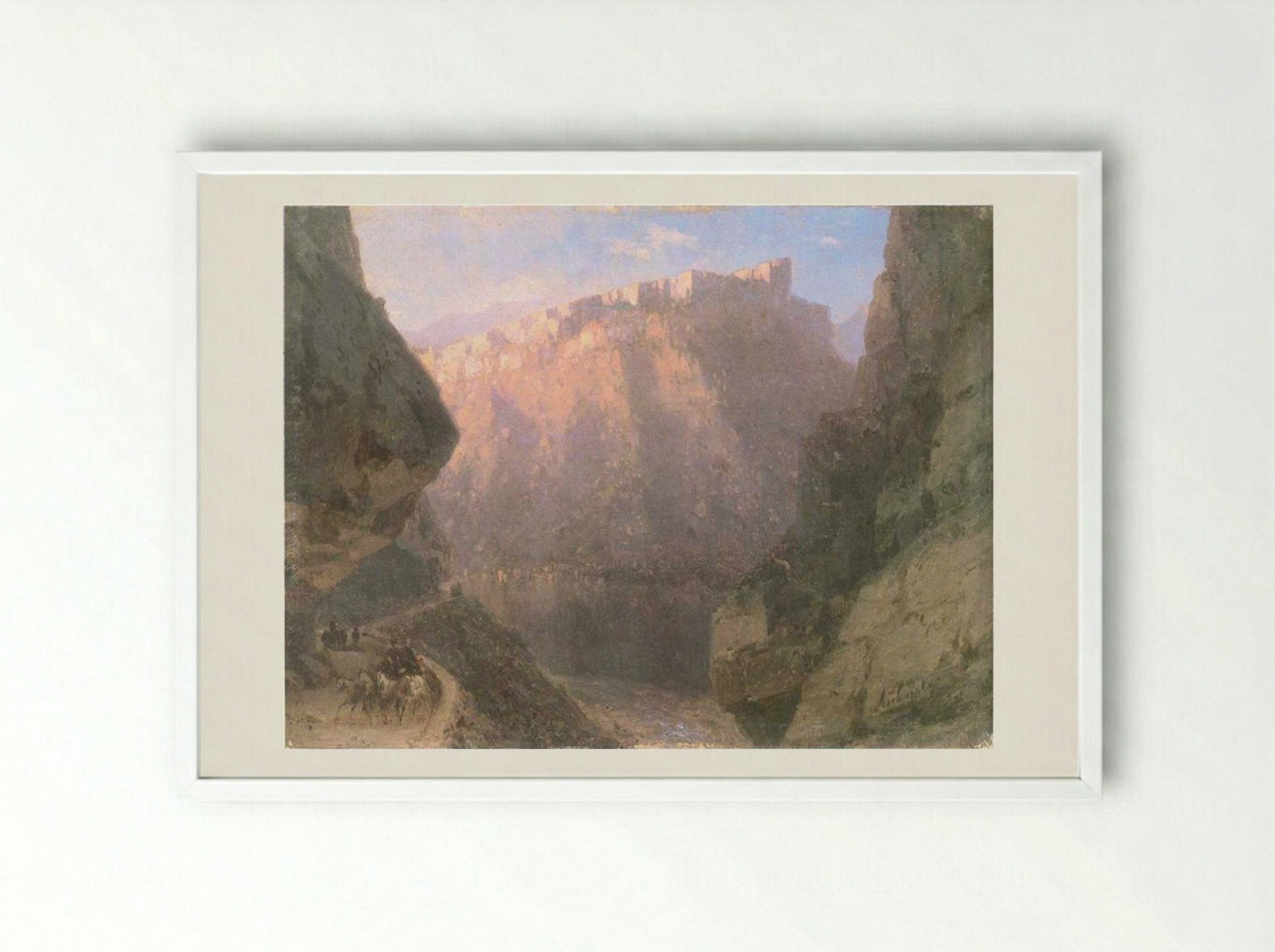 The Daryal Canyon - Ivan Aivazovsky - Framed Print White
