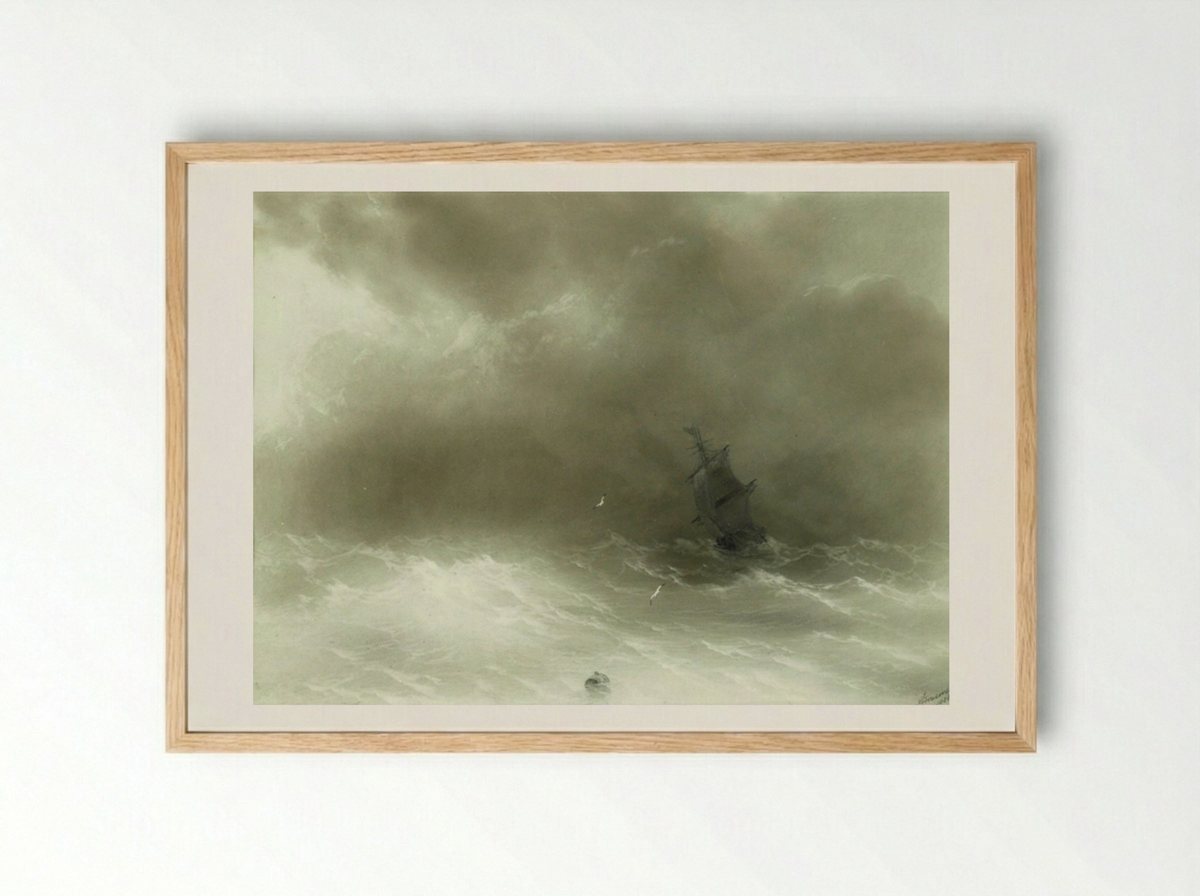 Strong Wind - Ivan Aivazovsky - Framed Print Wood