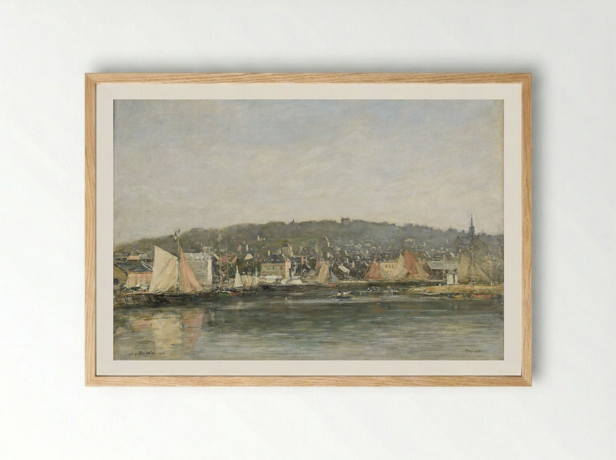 Trouville, the Port - Eugène Boudin - Framed Print Wood