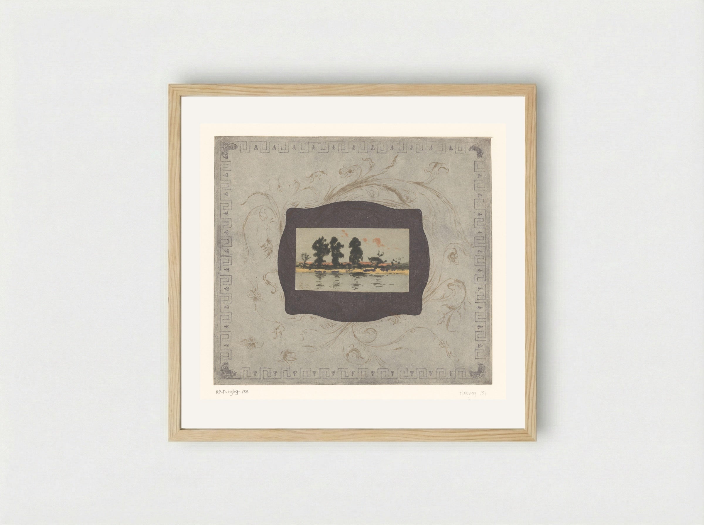 Gezicht op de Theems bij avond - Théodore Roussel - Framed Print Wood