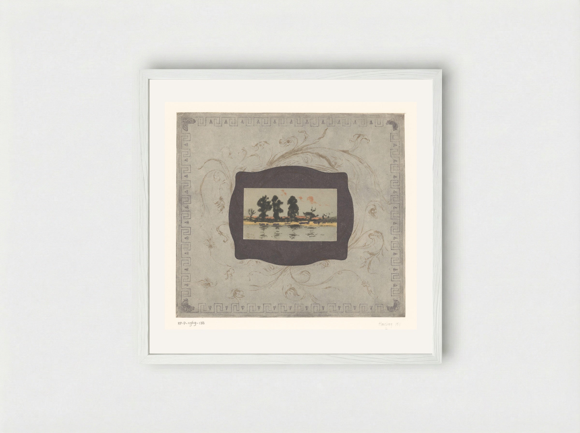 Gezicht op de Theems bij avond - Théodore Roussel - Framed Print White
