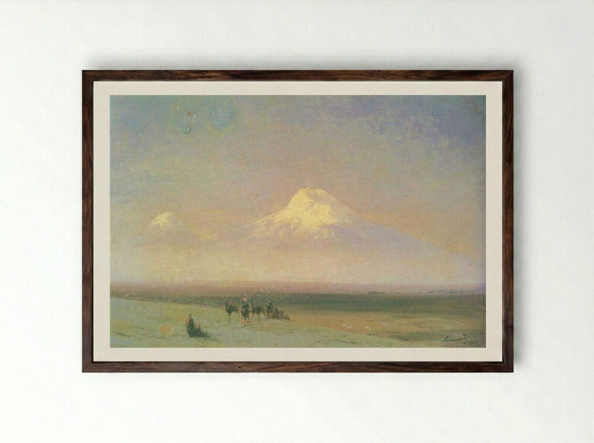 The Mountain Ararat - Ivan Aivazovsky - Framed Print Dark Wood