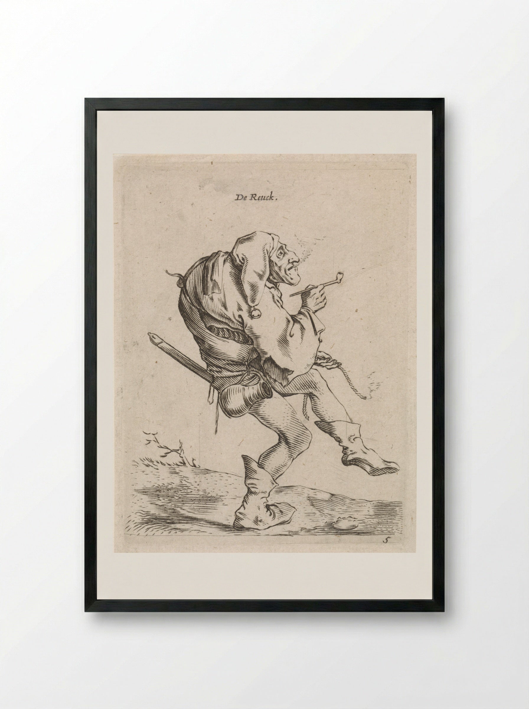 De Reuck (The Sense of Smell) - Cornelis Saftleven - Framed Print Black