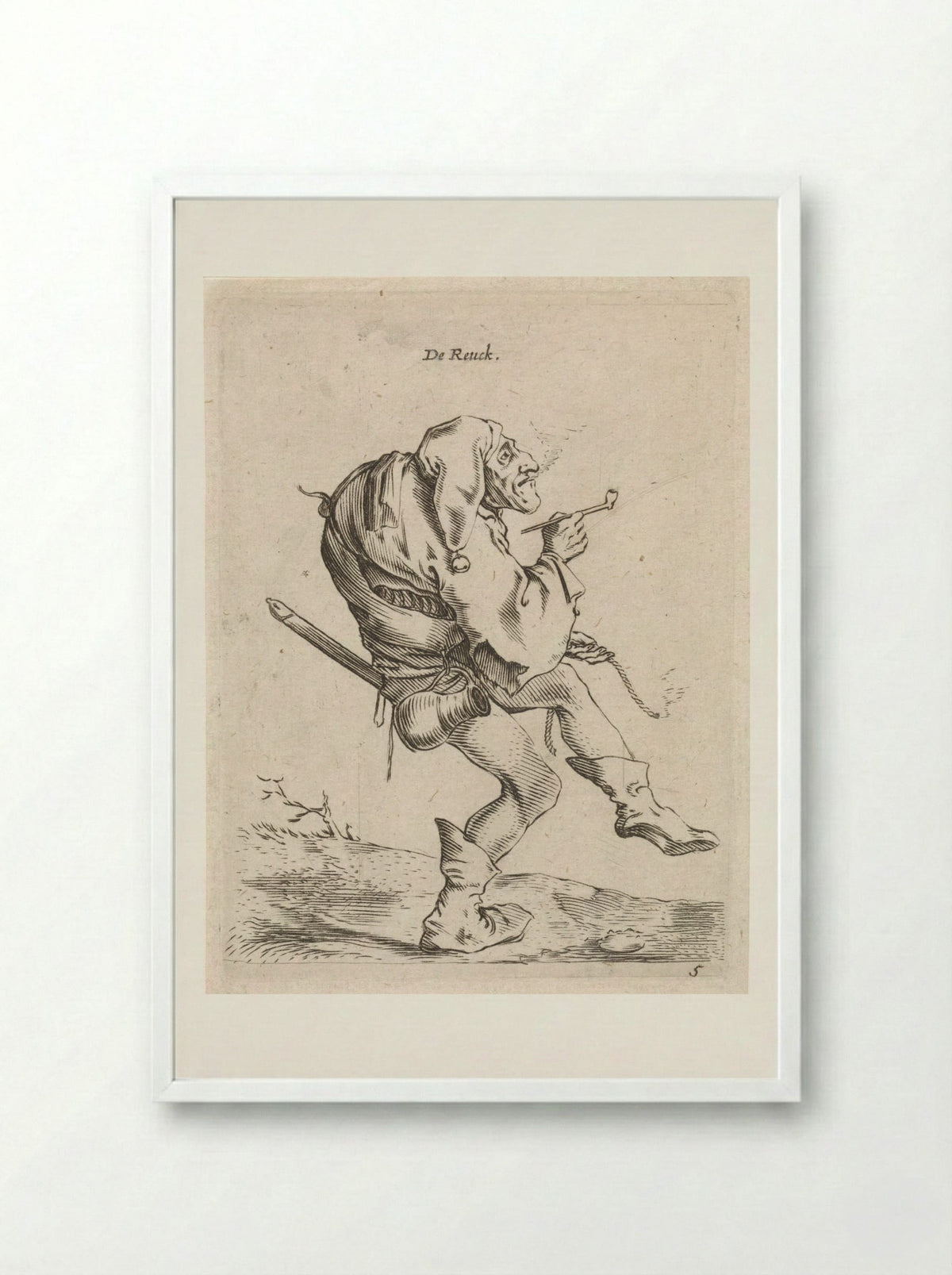 De Reuck (The Sense of Smell) - Cornelis Saftleven - Framed Print White