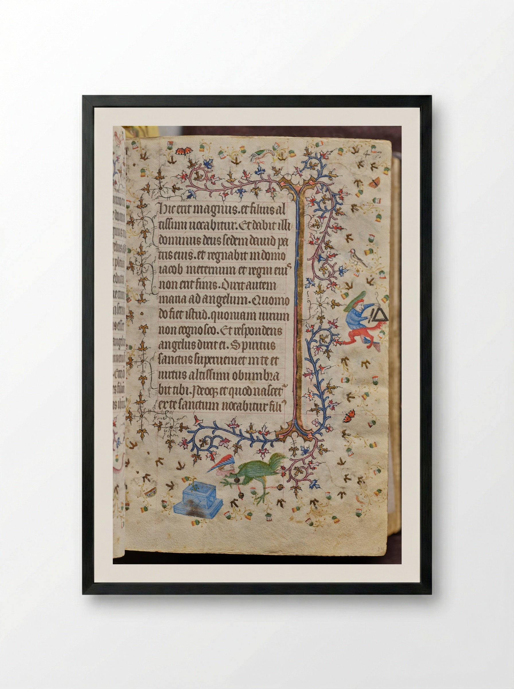Christ Nailed to the Cross - Master of the Brussels Initials and Associates - Framed Print Black
