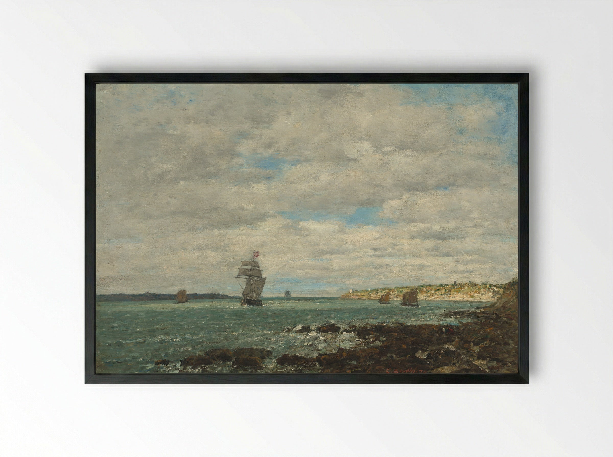 Coast of Brittany - Eugène Boudin - Framed Print Black