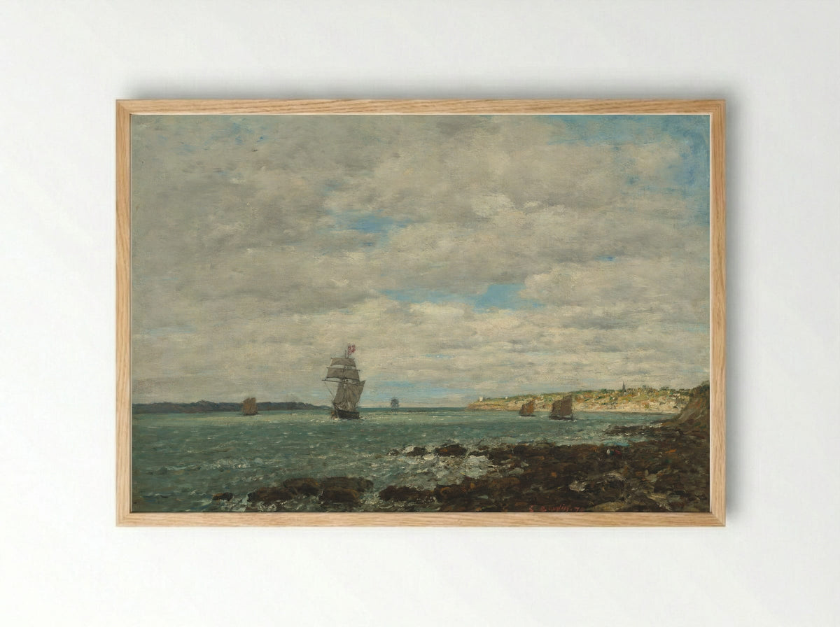 Coast of Brittany - Eugène Boudin - Framed Print Wood
